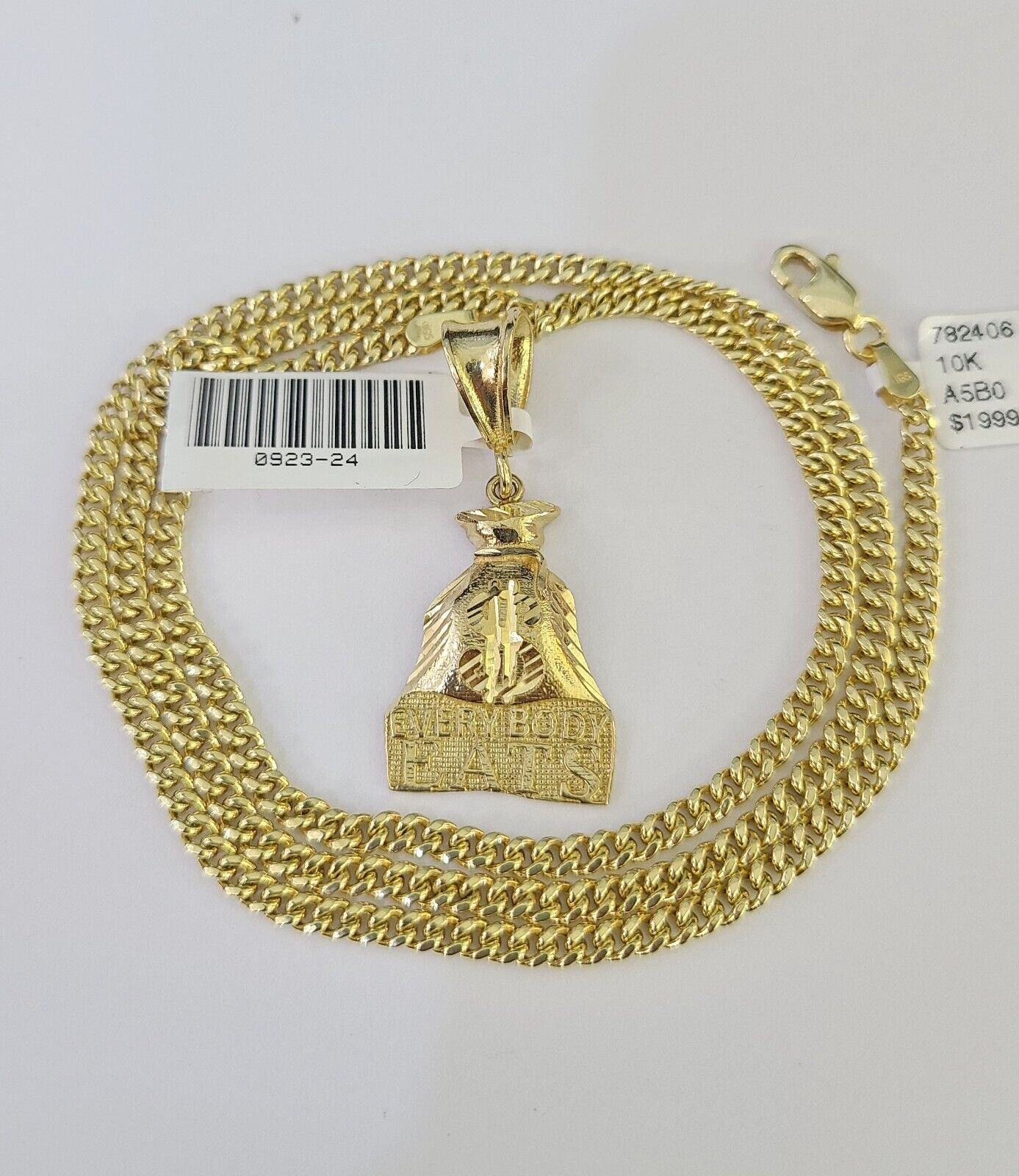 10K Gold Miami Cuban Chain Everybody Eats 18