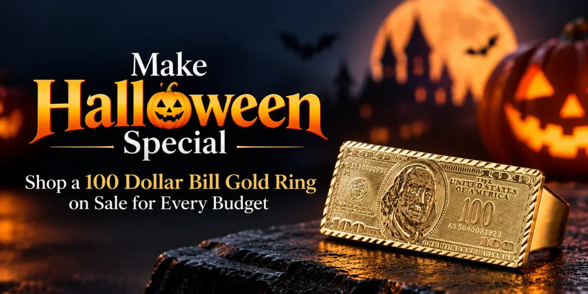 Make Halloween Special : Shop a 100 Dollar Bill Gold Ring on Sale for Every Budget