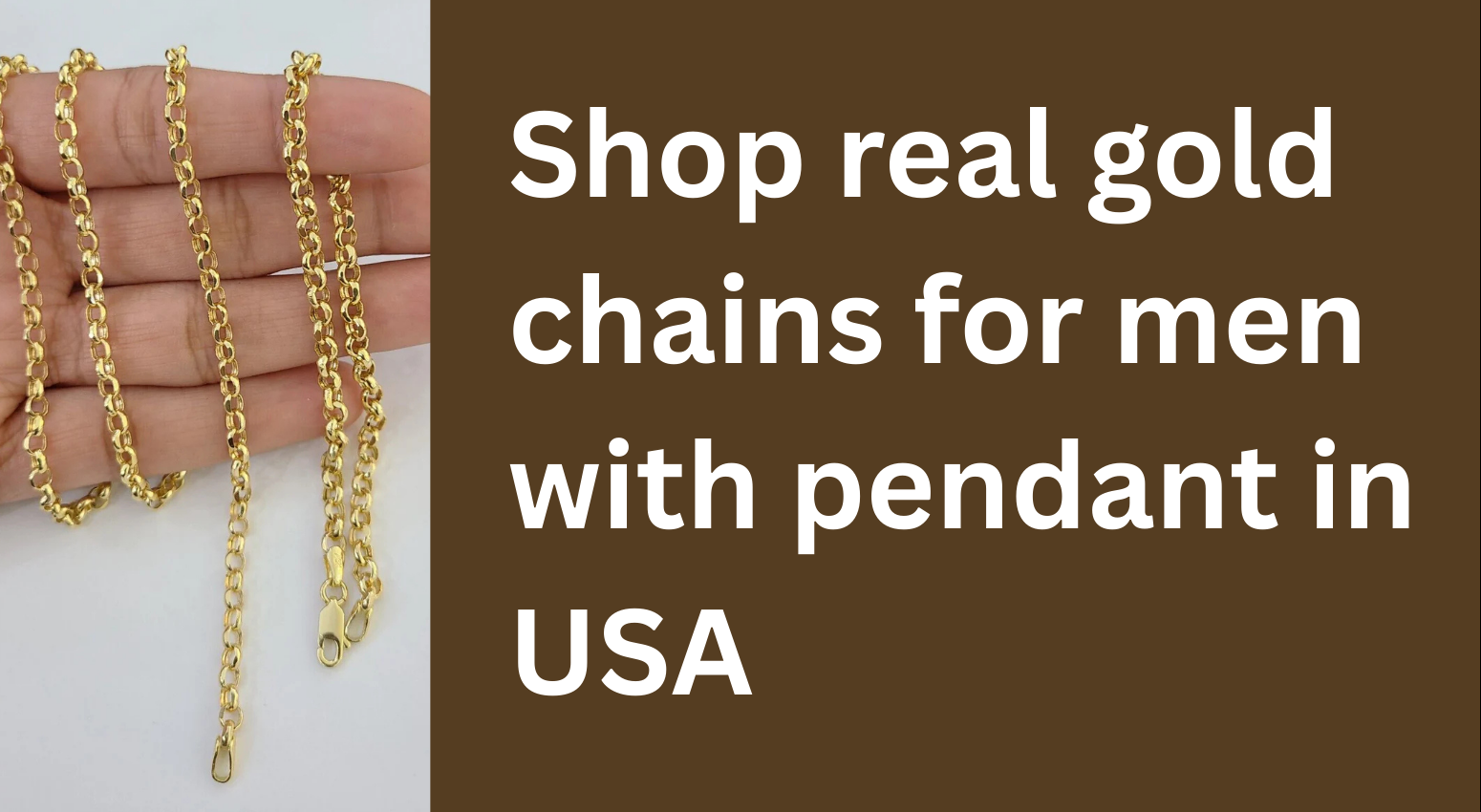 Shop real gold chains for men with pendant in usa