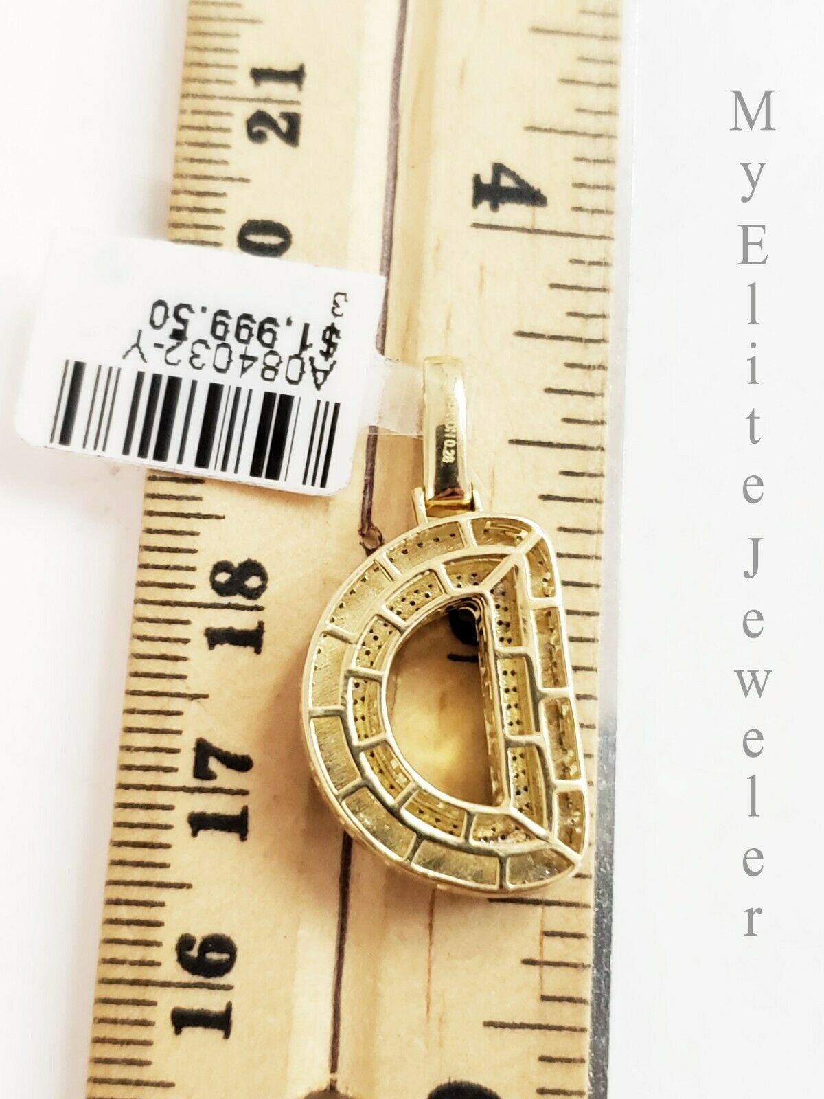 10 K Gold 3mm Chain 0.28 CT Diamond Initial D Charm Alphabet Men's Ladies Letter - GoldenlinQ