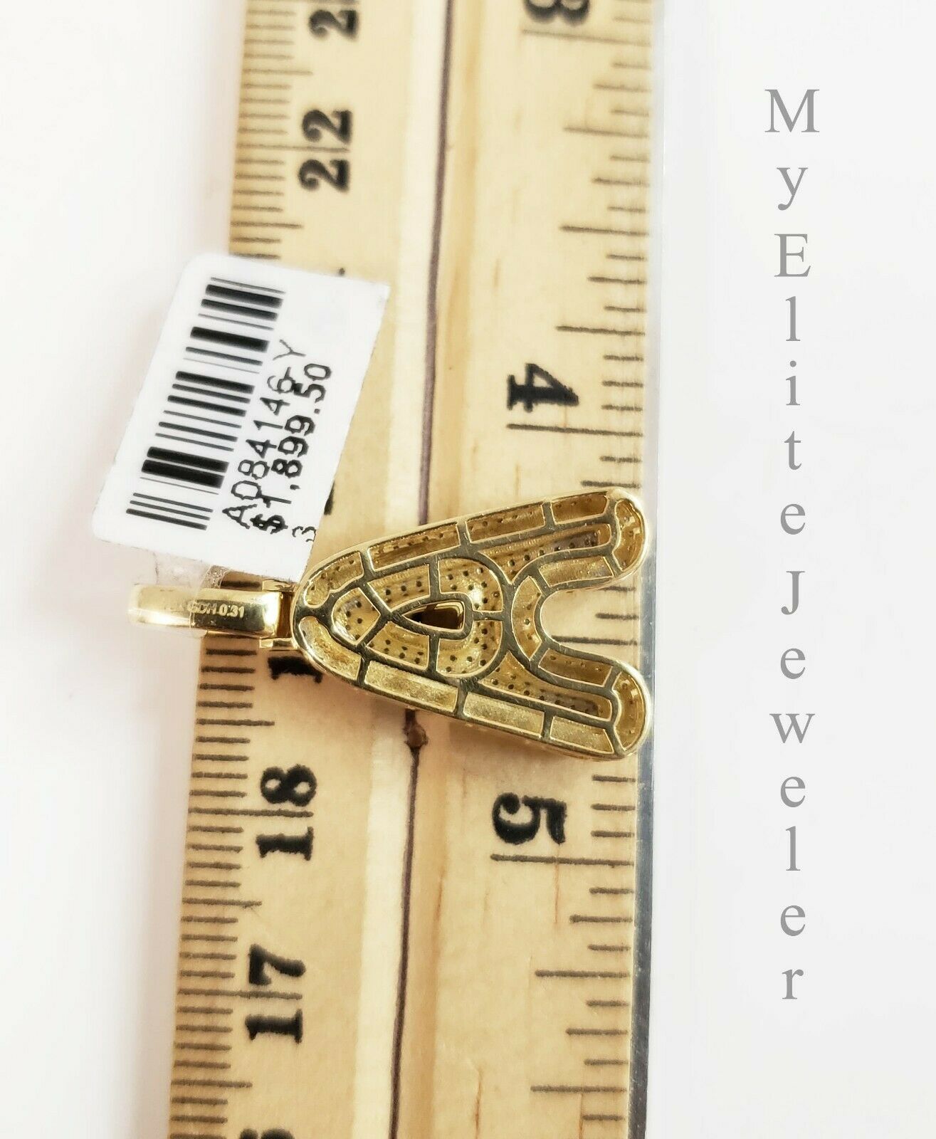 10 K Yellow Gold & 1/3 CT Bubble Initial A Pendant & 22 Inch Miami Cuban Chain - GoldenlinQ