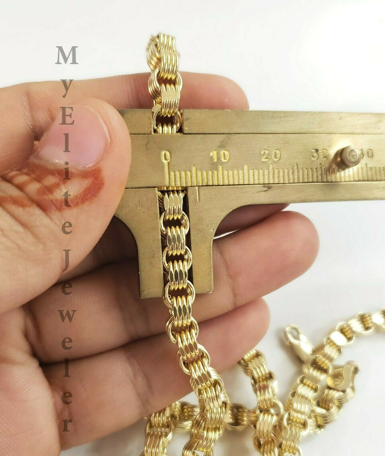 10 KT Yellow Gold Byzantine Box Chain Necklace 5mm 24 Inch Lobster Lock REAL 10K - GoldenlinQ