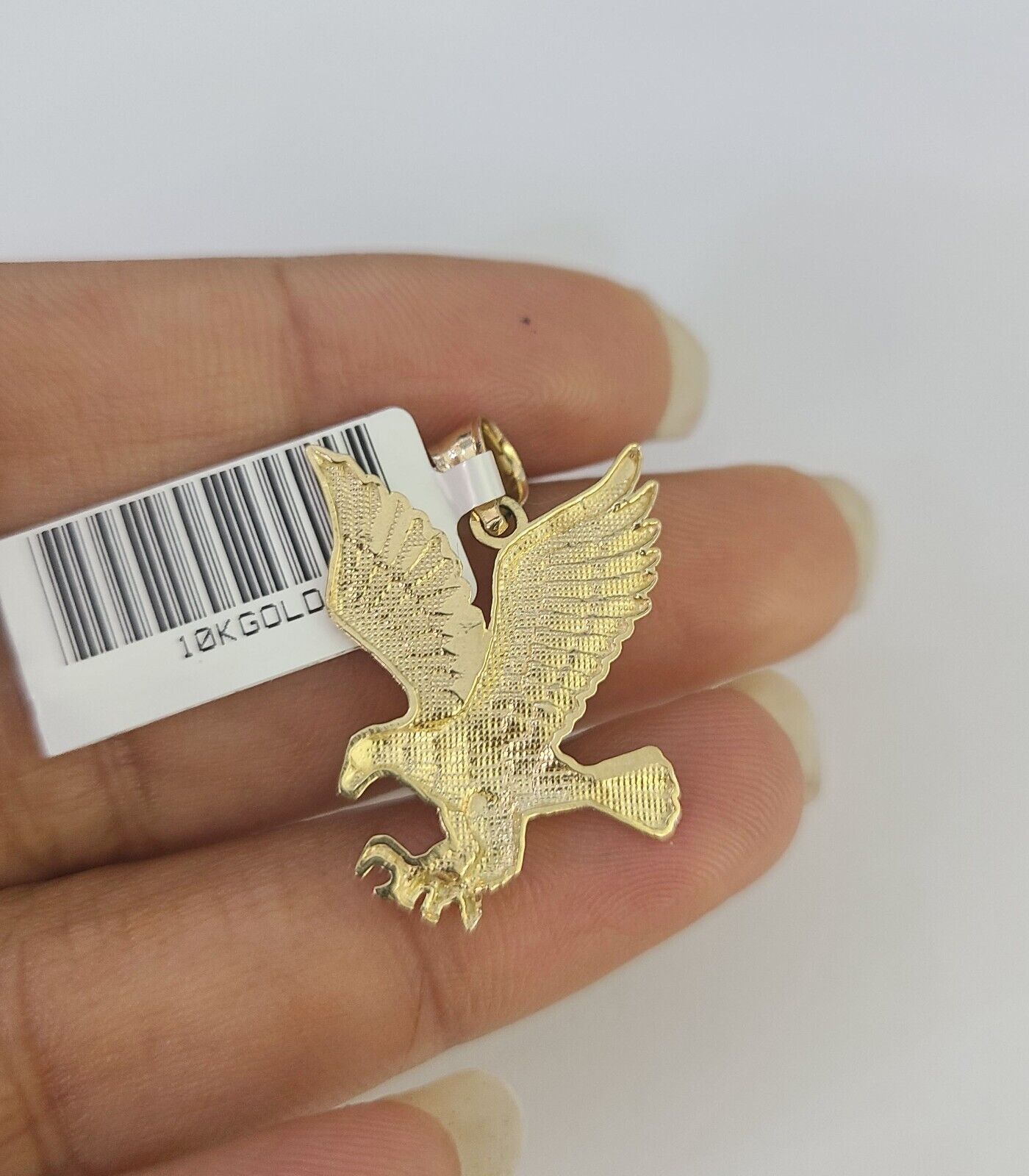 10k 2.5mm Rope Chain Eagle Pendant 18" - 30" Yellow Gold Set Charm Necklace - GoldenlinQ