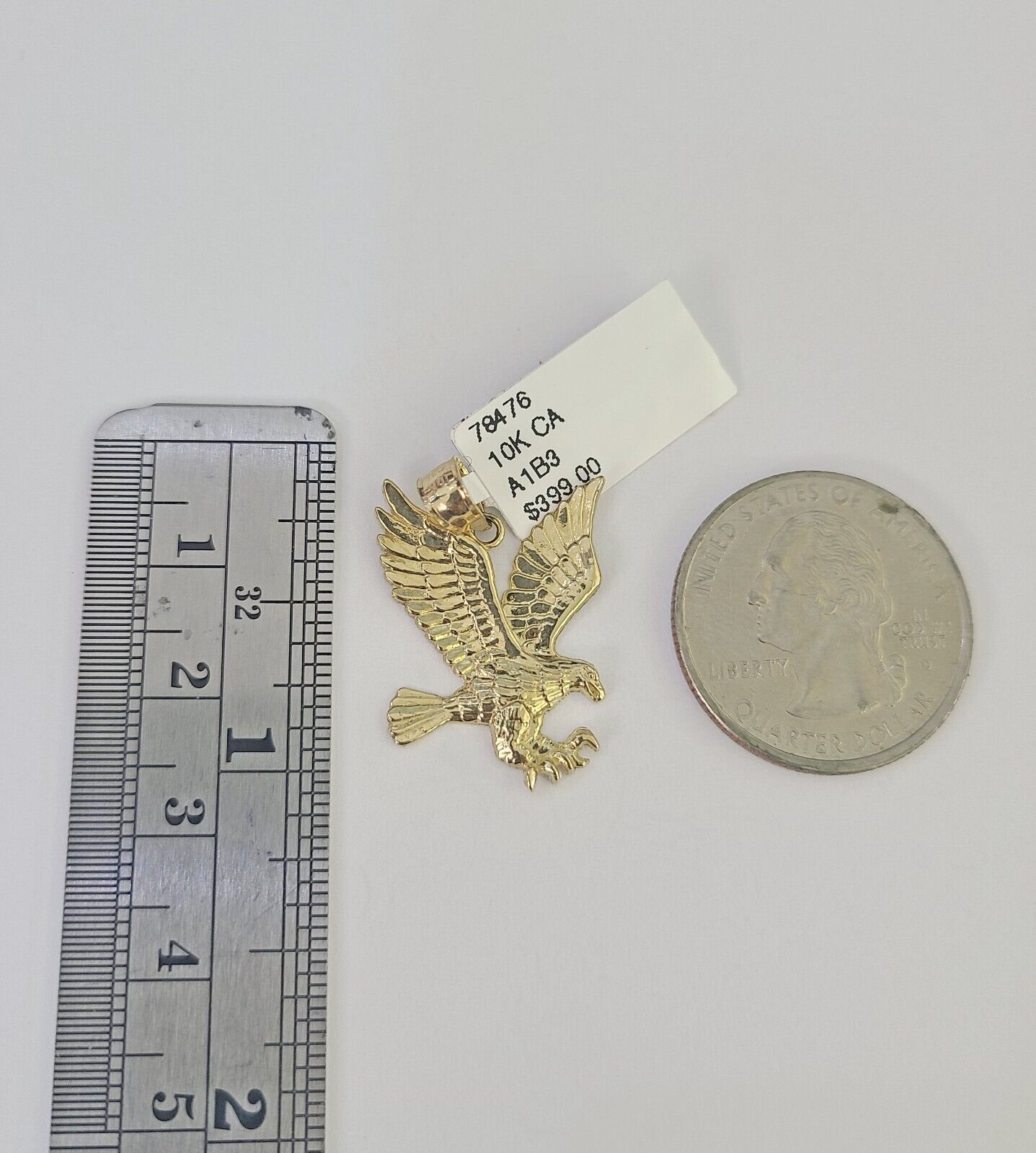 10k 2.5mm Rope Chain Eagle Pendant 18" - 30" Yellow Gold Set Charm Necklace - GoldenlinQ