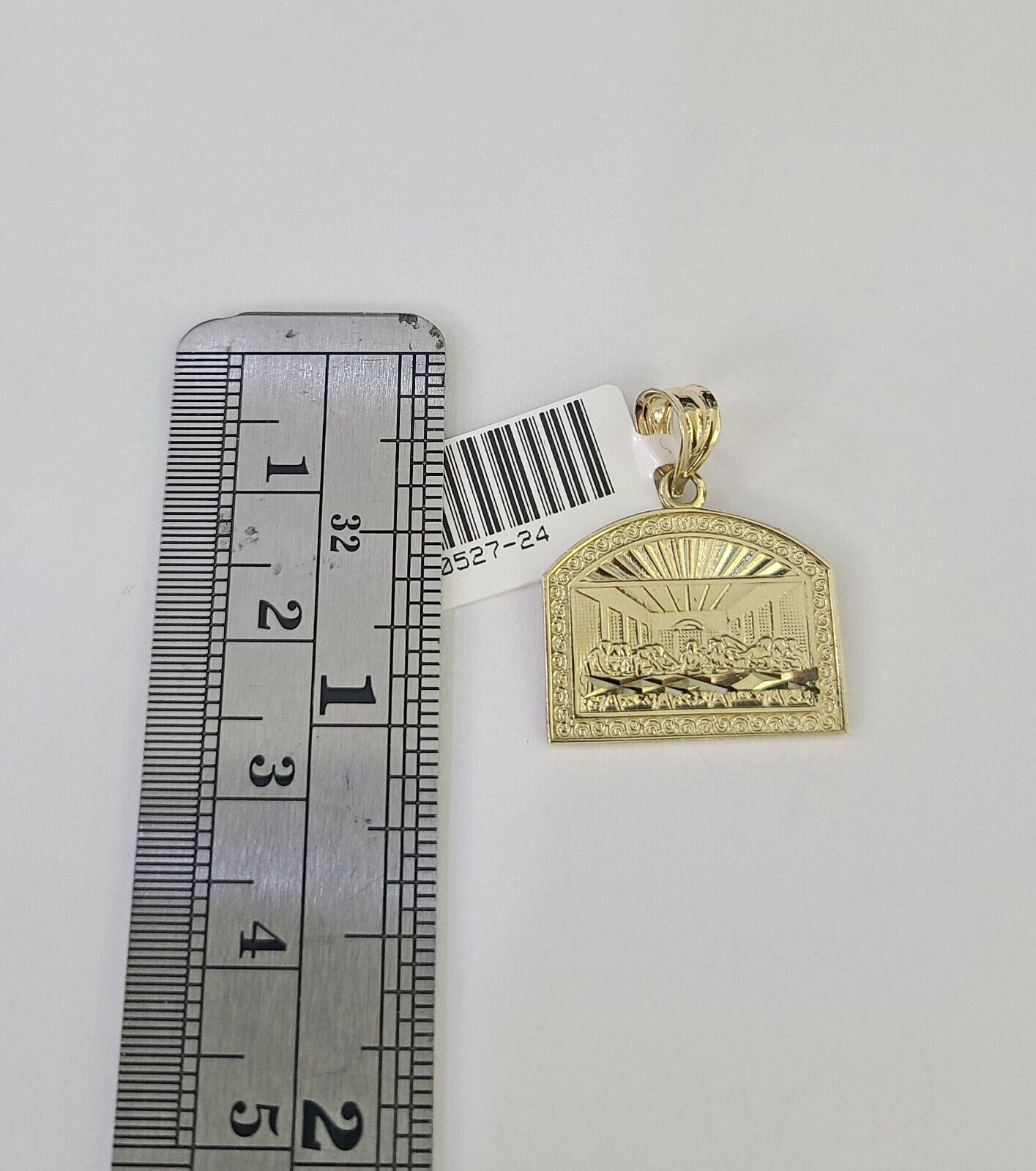 10k 2.5mm Rope Chain Last Supper Pendant 18" - 30" Yellow Gold Set Charm Necklace - GoldenlinQ