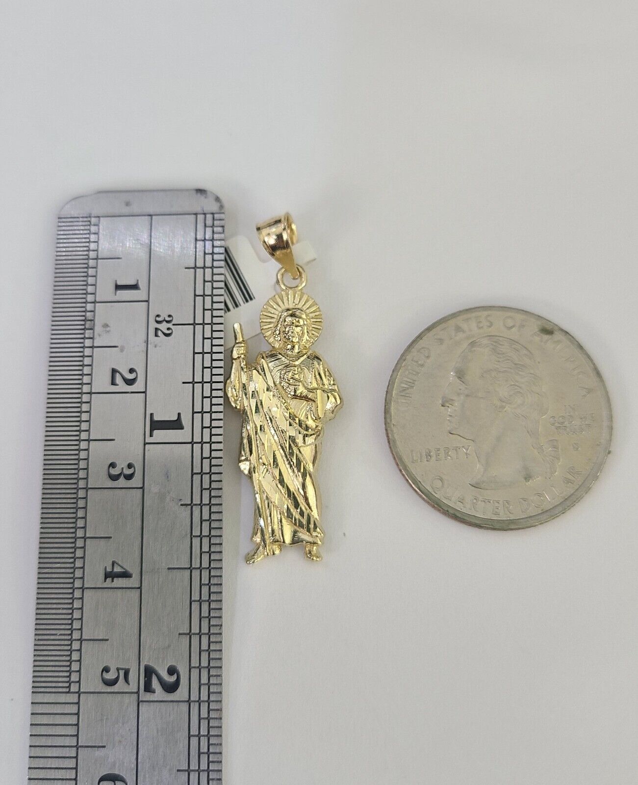 10k 2.5mm Rope Chain Saint Jude Pendant 18" - 30" Gold Set Charm Necklace - GoldenlinQ