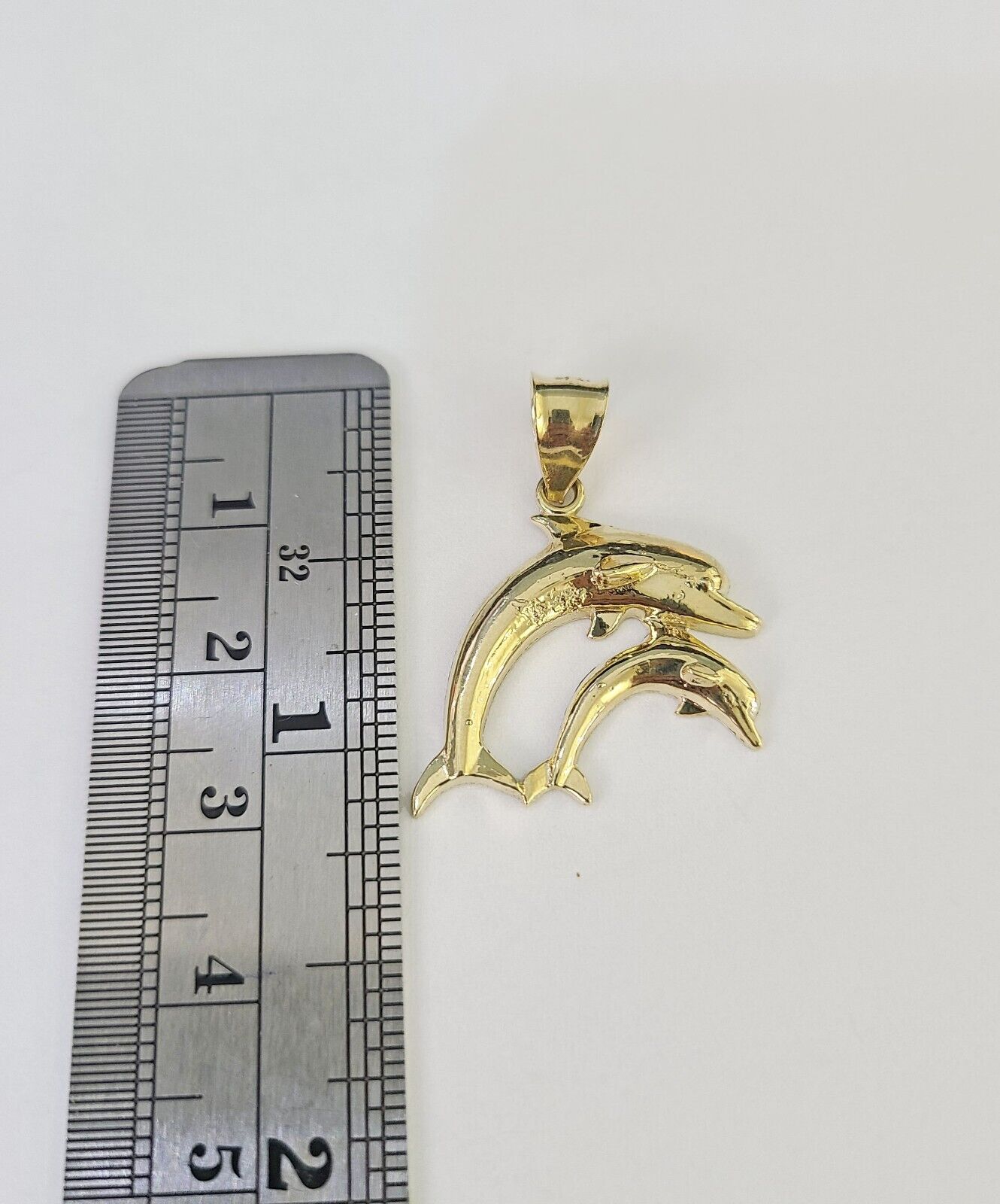 10k 3mm Rope Chain Dolphin Pendant 18" 20" 22" 24" 26" 28" 30" Gold Set Charm - GoldenlinQ