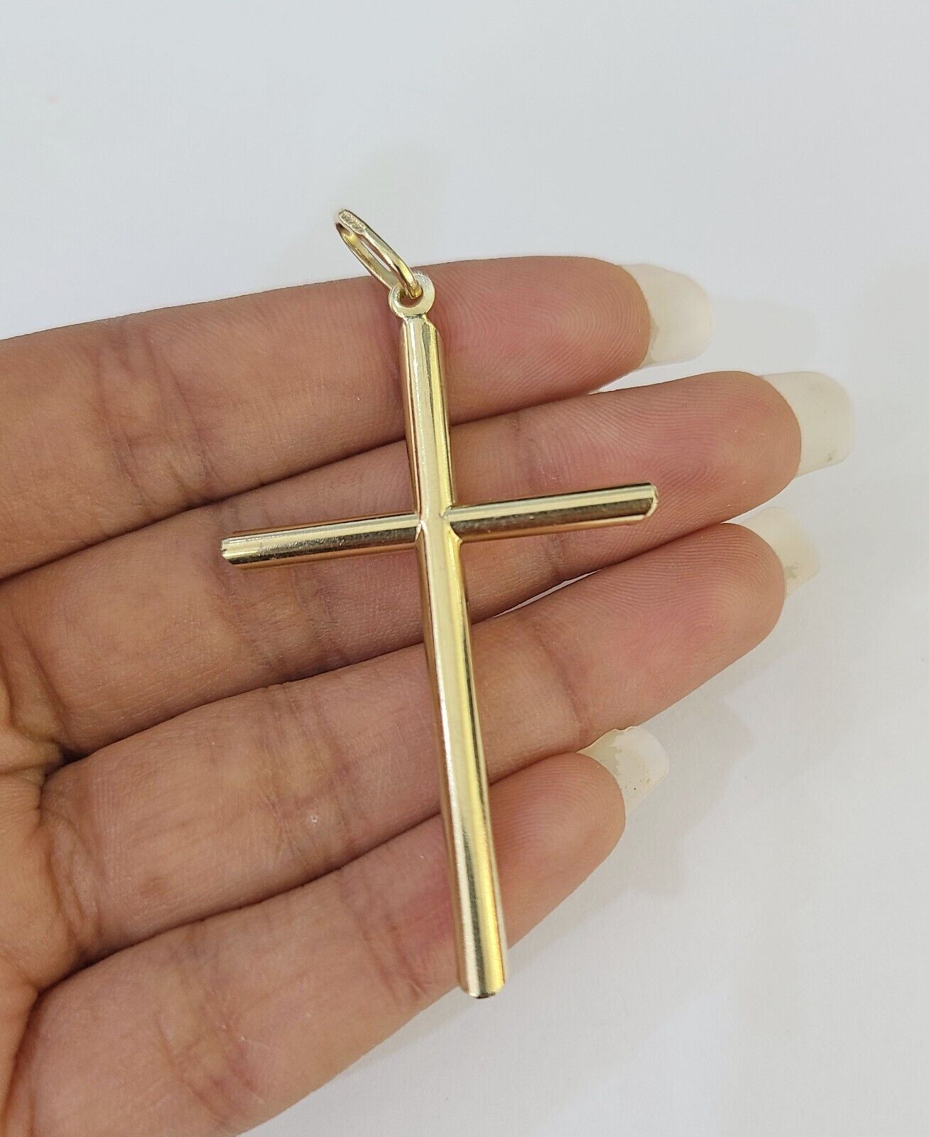 10k 3mm Rope Chain Jesus Cross Pendant 18" - 30" Yellow Gold Set Charm Necklace - GoldenlinQ