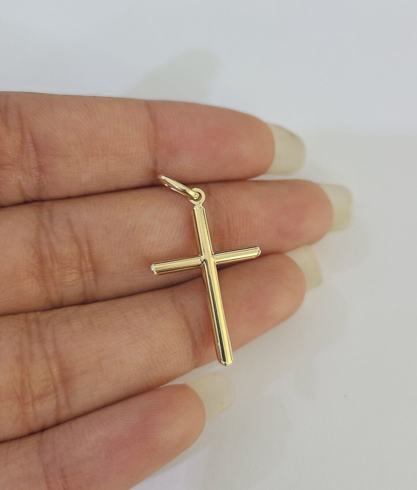 10k 3mm Rope Chain Jesus Cross Pendant 18" - 30" Yellow Gold Set Charm Necklace - GoldenlinQ