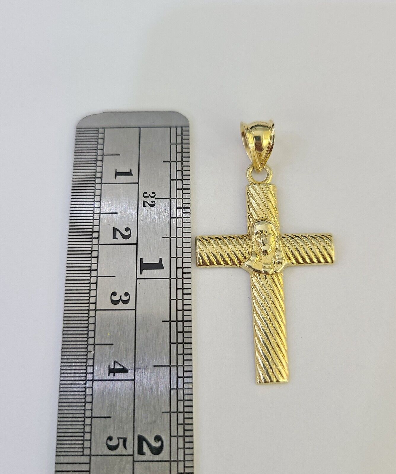 10k 3mm Rope Chain Jesus Cross Pendant 18" - 30" Yellow Gold Set Charm Necklace - GoldenlinQ