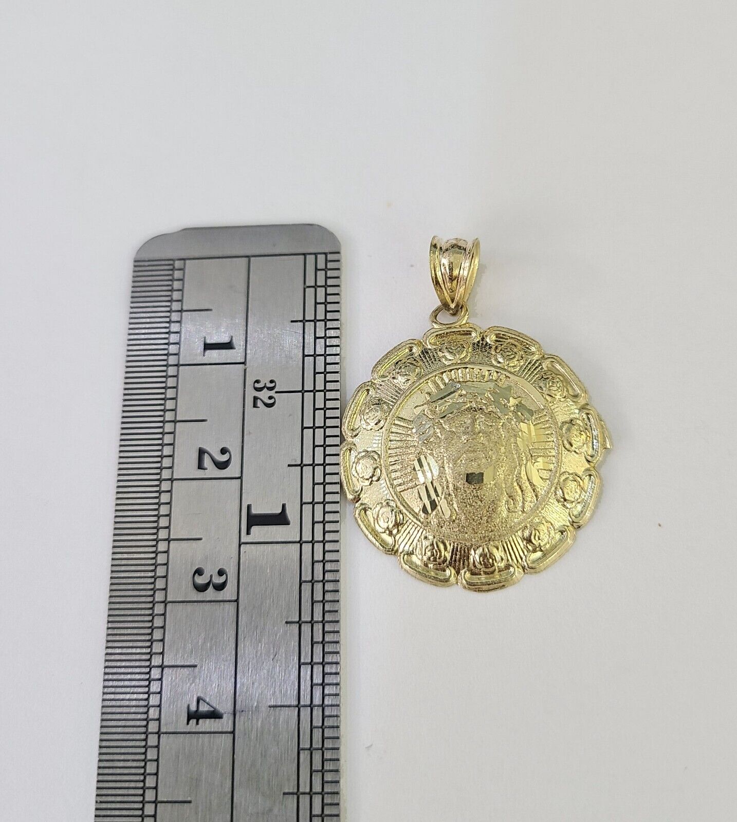 10k 3mm Rope Chain Jesus Guadalupe Pendant 18" - 30 Yellow Gold Set Charm Necklace - GoldenlinQ