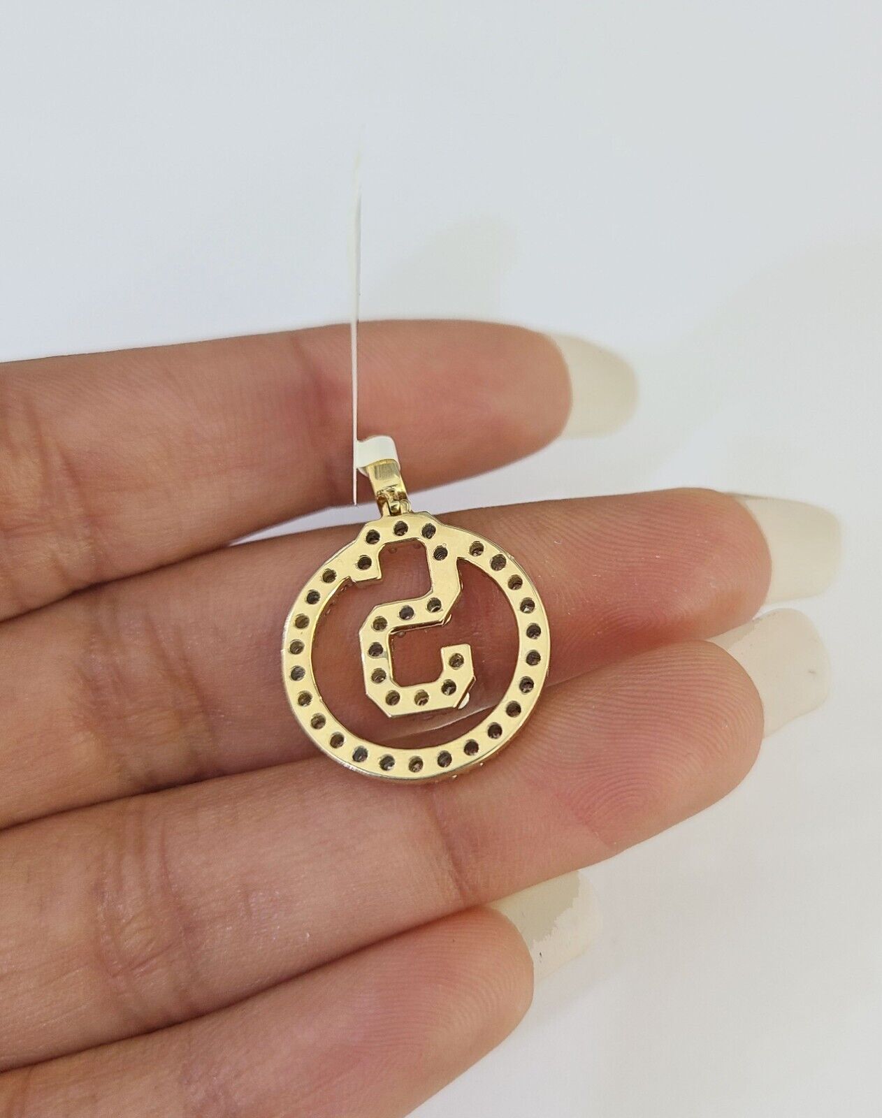 10k 3mm Rope Chain S Diamond Pendant Alphabet 18" - 30" Gold Set Charm Necklace - GoldenlinQ