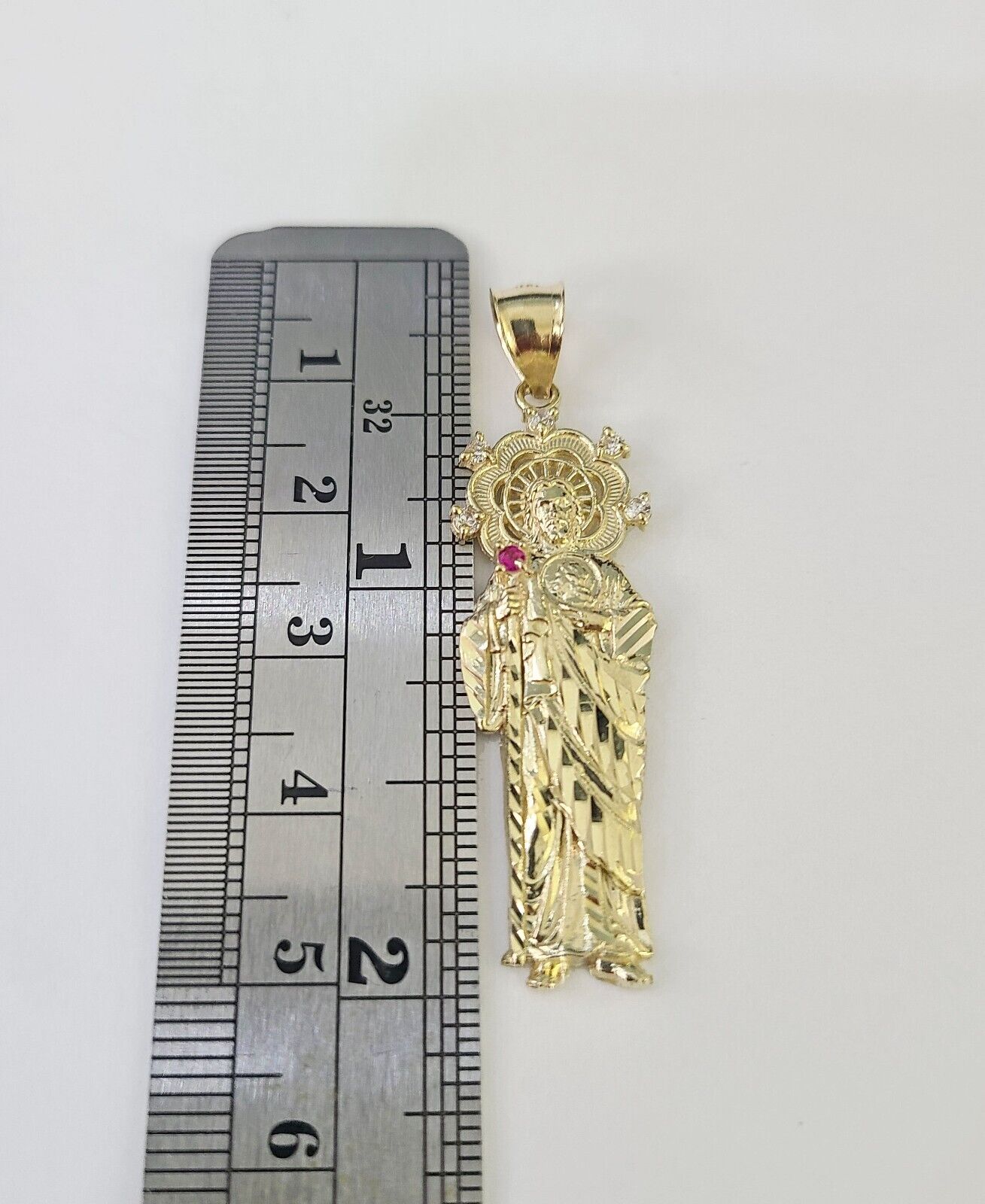 10k 3mm Rope Chain Saint Jude Pendant 18" - 30" Yellow Gold Set Charm Necklace - GoldenlinQ