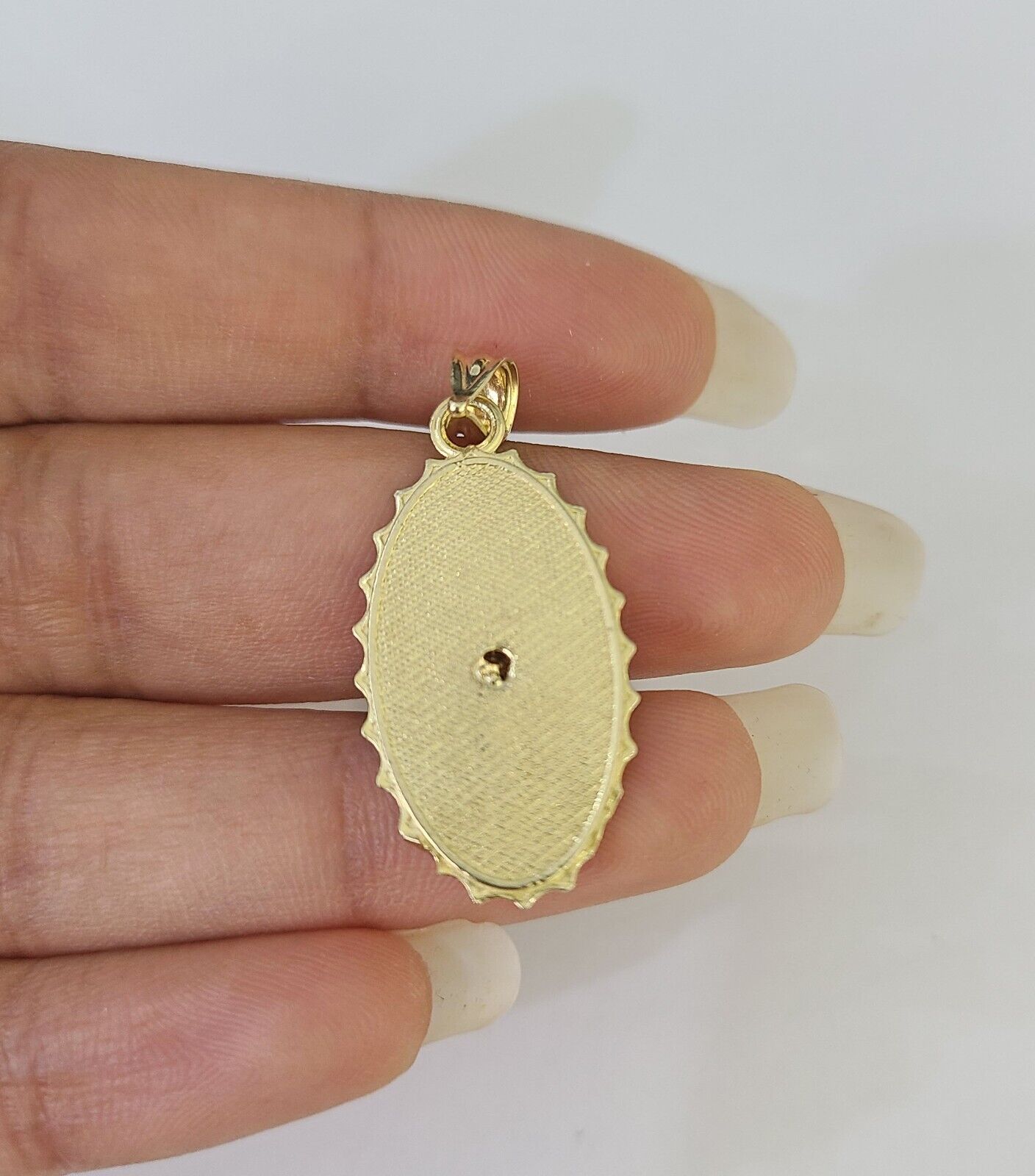 10k 3mm Rope Chain Virgin Mary Pendant 18" - 30" Yellow Gold Set Charm Necklace - GoldenlinQ