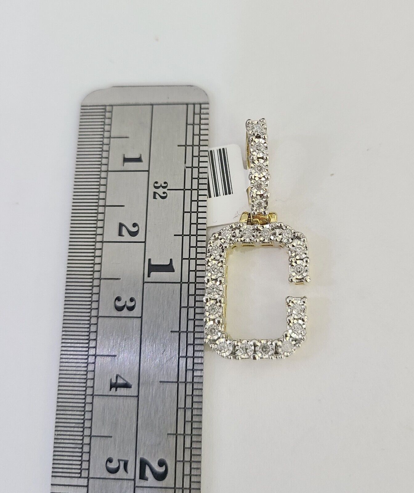 10k 3mm Rope Solid Chain C Diamond Pendant Alphabet 18" - 28" Gold Charm Necklace - GoldenlinQ