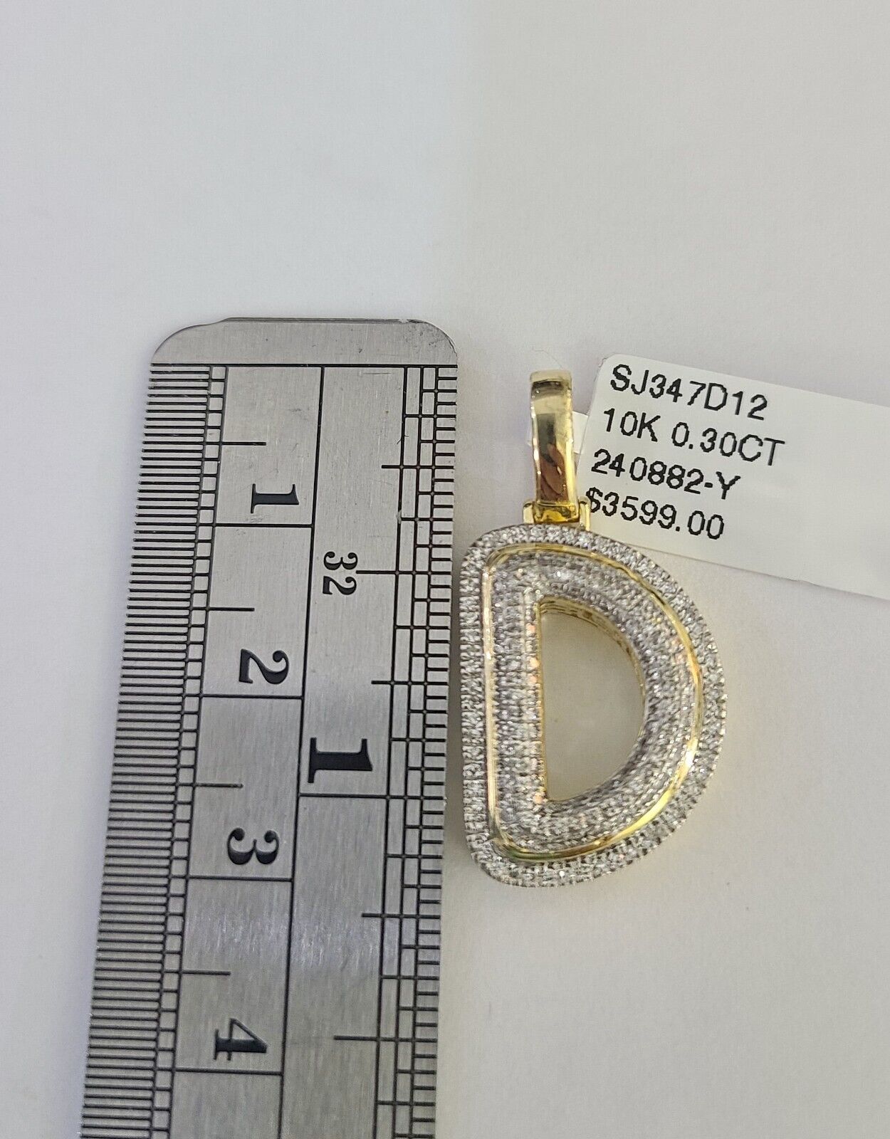 10k 3mm Rope Solid Chain D Diamond Pendant Alphabet 18" - 28" Gold Charm Necklace - GoldenlinQ