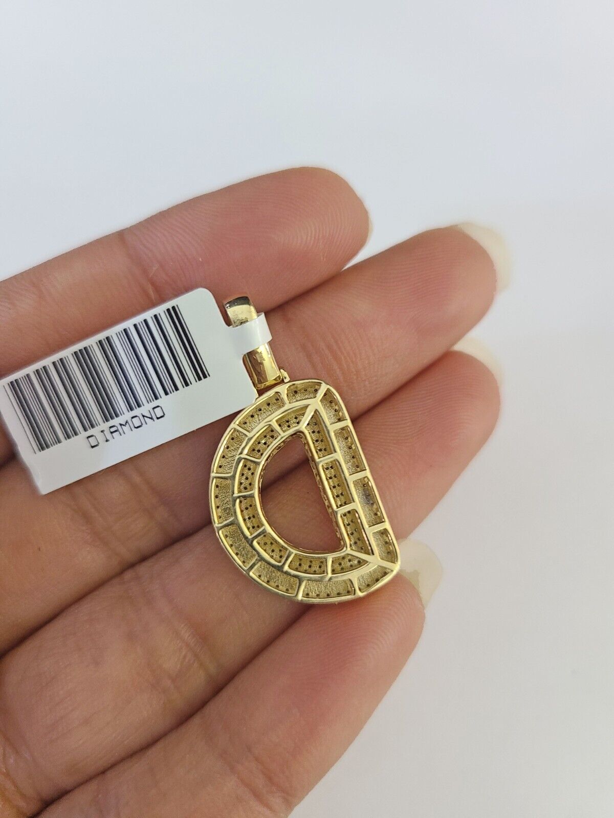 10k 3mm Rope Solid Chain D Diamond Pendant Alphabet 18" - 28" Gold Charm Necklace - GoldenlinQ