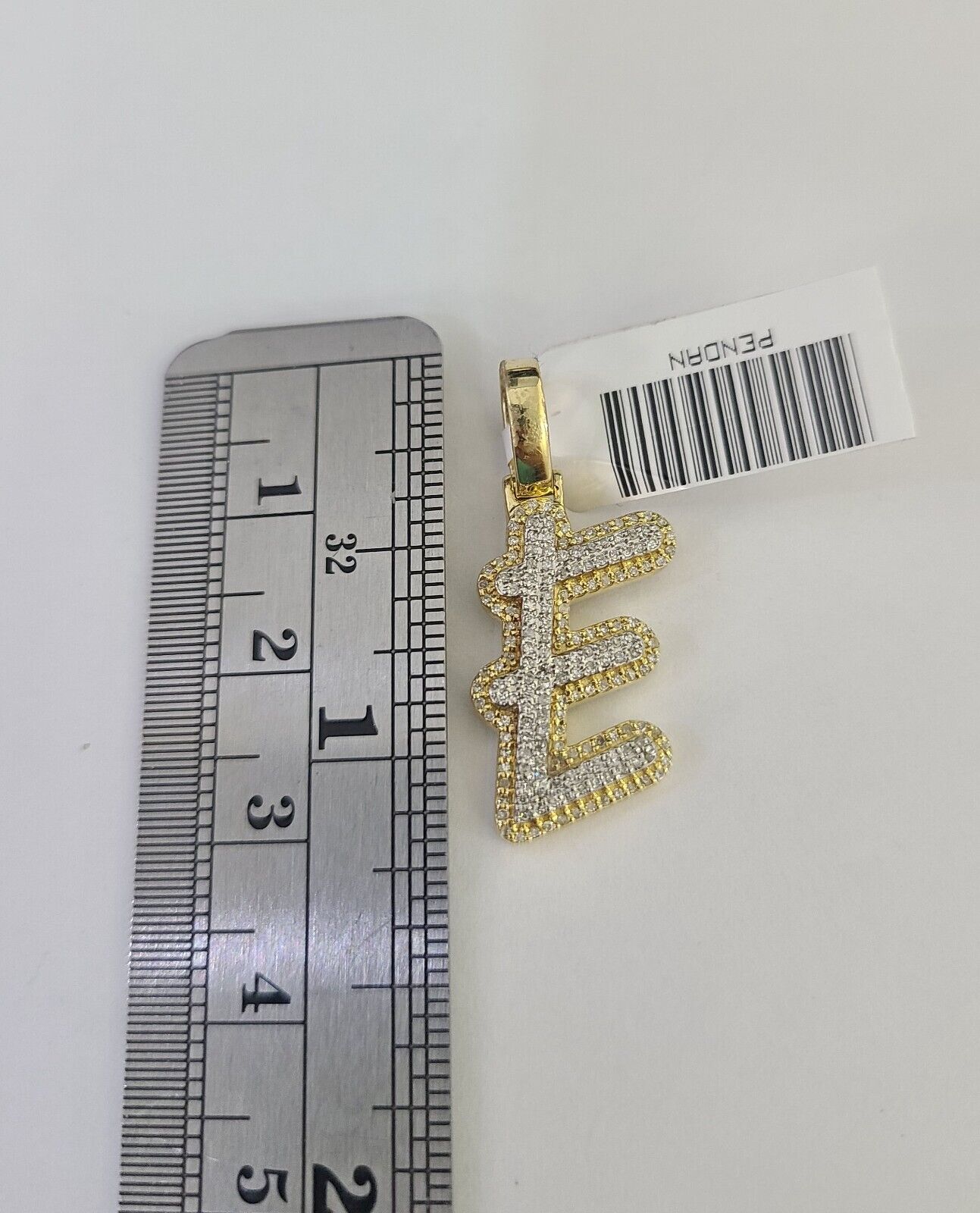 10k 3mm Rope Solid Chain E Diamond Pendant Alphabet 18" - 28" Gold Charm Necklace - GoldenlinQ