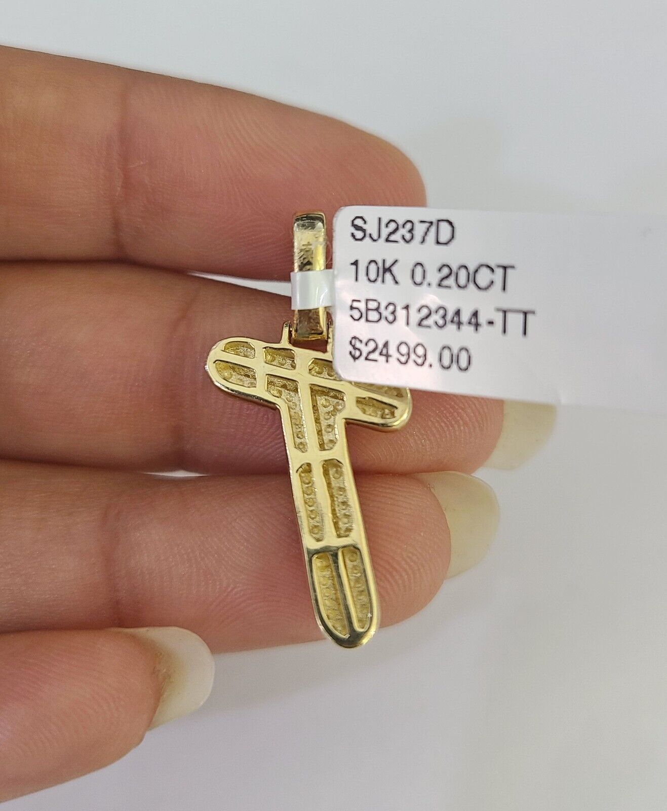 10k 3mm Rope Solid Chain T Diamond Pendant Alphabet 18" - 28" Gold Charm Necklace - GoldenlinQ