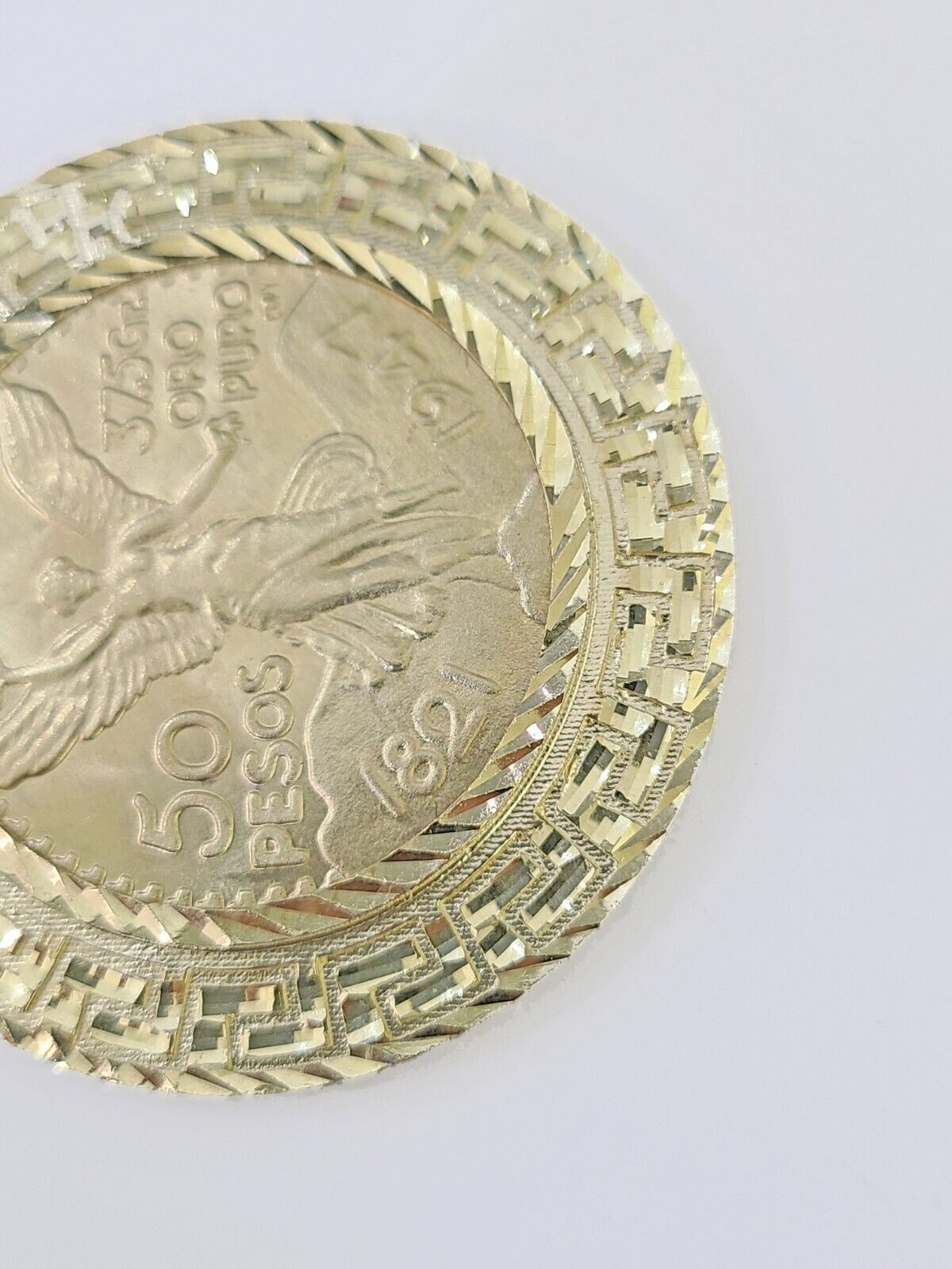 10k Centenario Coin Copy in Solid Yellow Gold 50 Pesos 1947 Mexico/Mexican Coin - GoldenlinQ