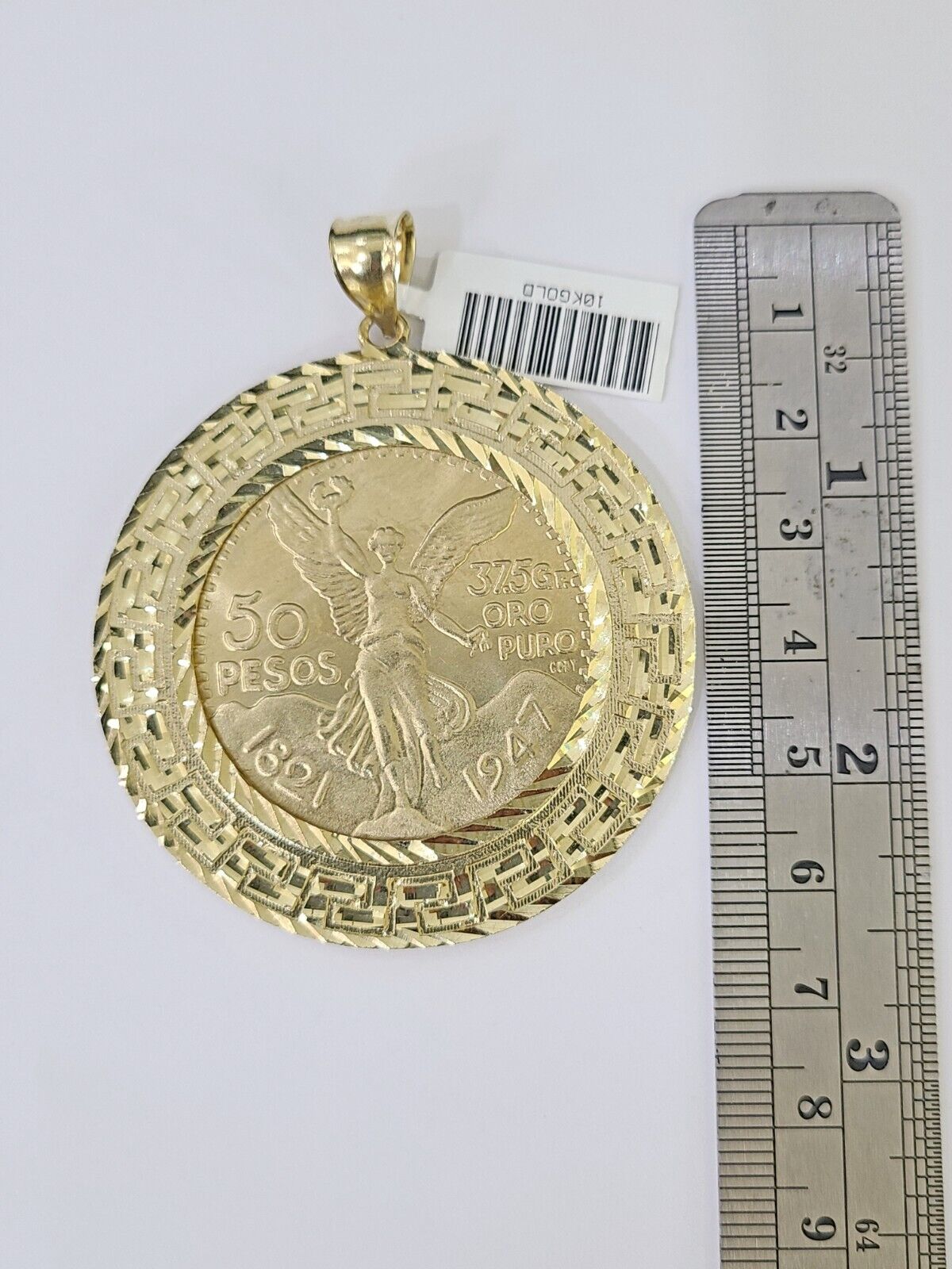 10k Centenario Coin Copy in Solid Yellow Gold 50 Pesos 1947 Mexico/Mexican Coin - GoldenlinQ