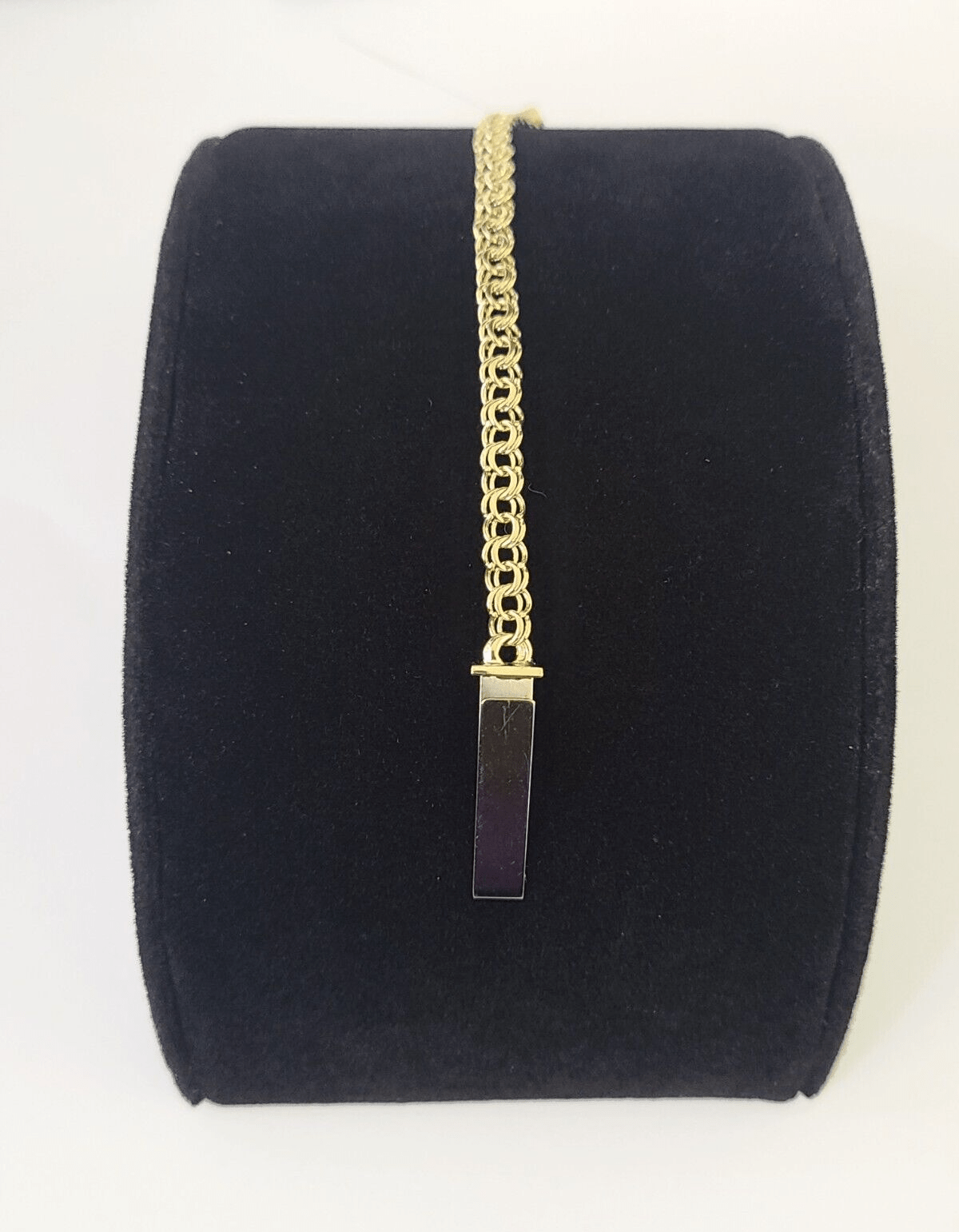 10k Chino ID Bracelet Yellow Gold 5 Inches Box Lock Real 10kt Small - GoldenlinQ