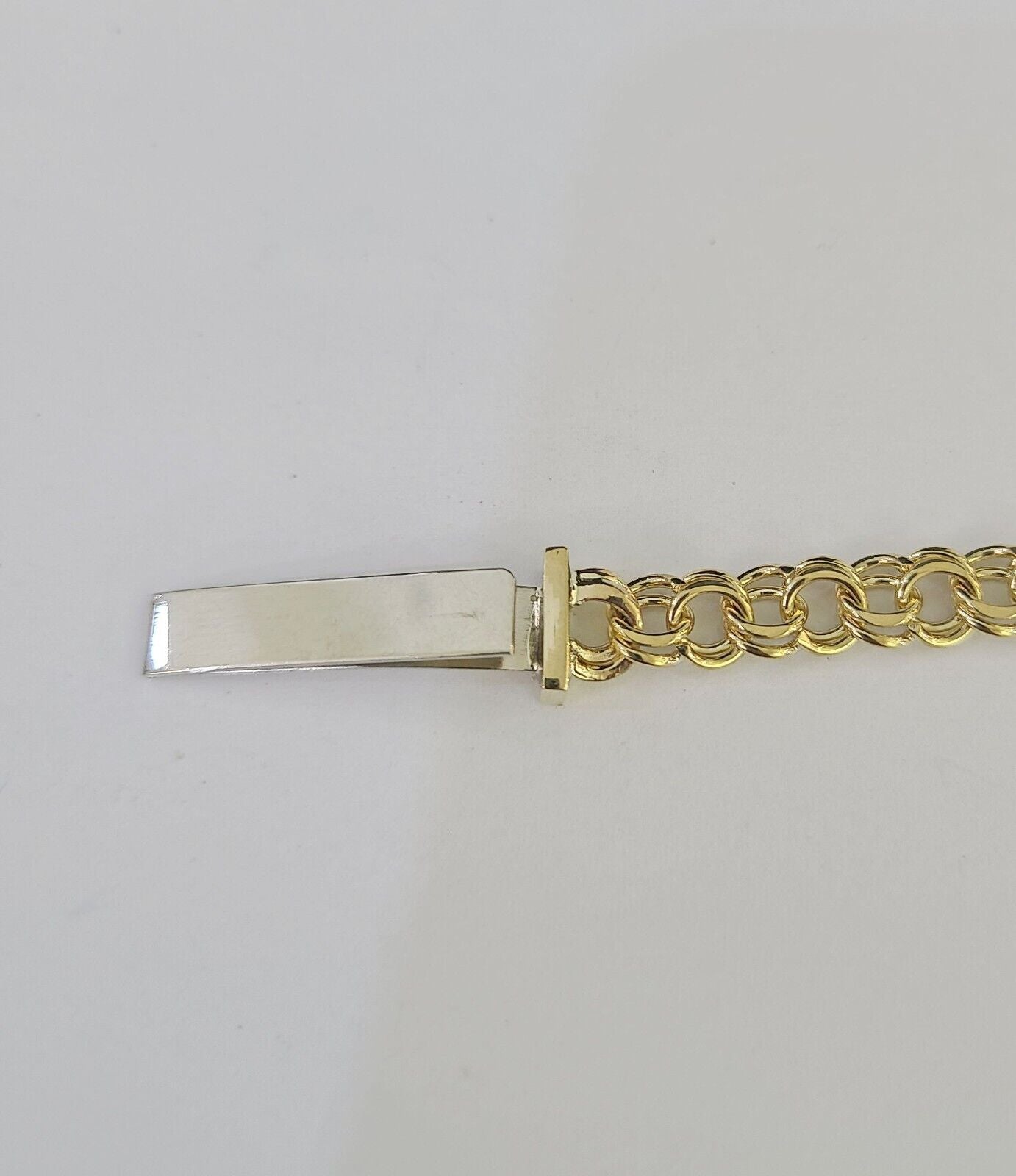 10k Chino ID Bracelet Yellow Gold Box Lock Real 10kt 5.5" - GoldenlinQ