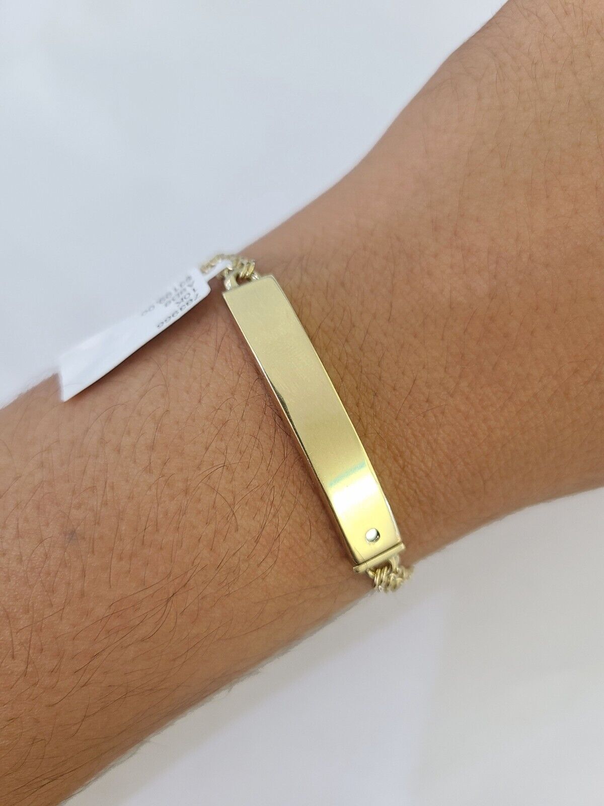 10k Chino ID Bracelet Yellow Gold Box Lock Real 10kt 5.5" - GoldenlinQ