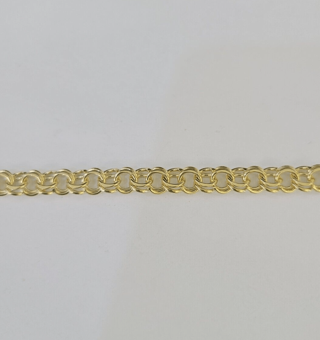 10k Chino ID Bracelet Yellow Gold Box Lock Real 10kt 6" - GoldenlinQ