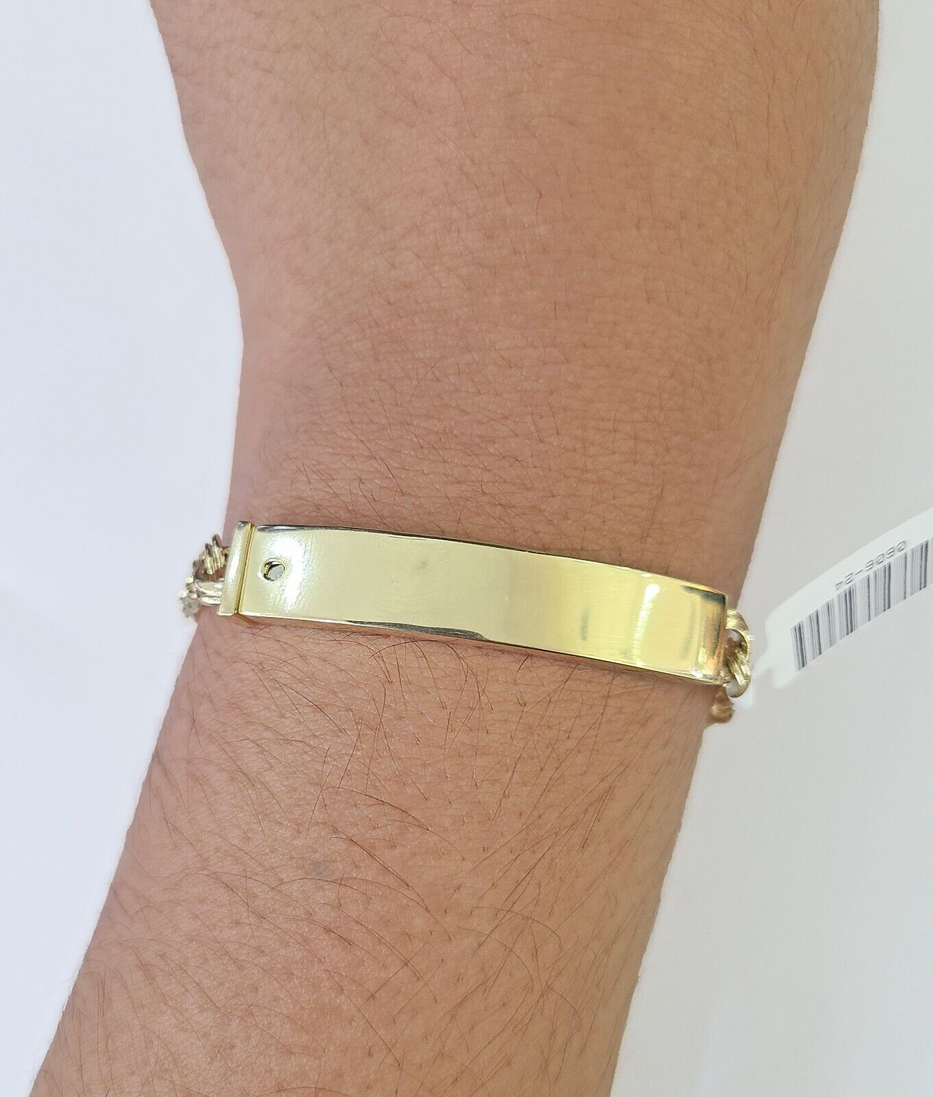 10k Chino ID Bracelet Yellow Gold Box Lock Real 10kt Men Women 6" - GoldenlinQ