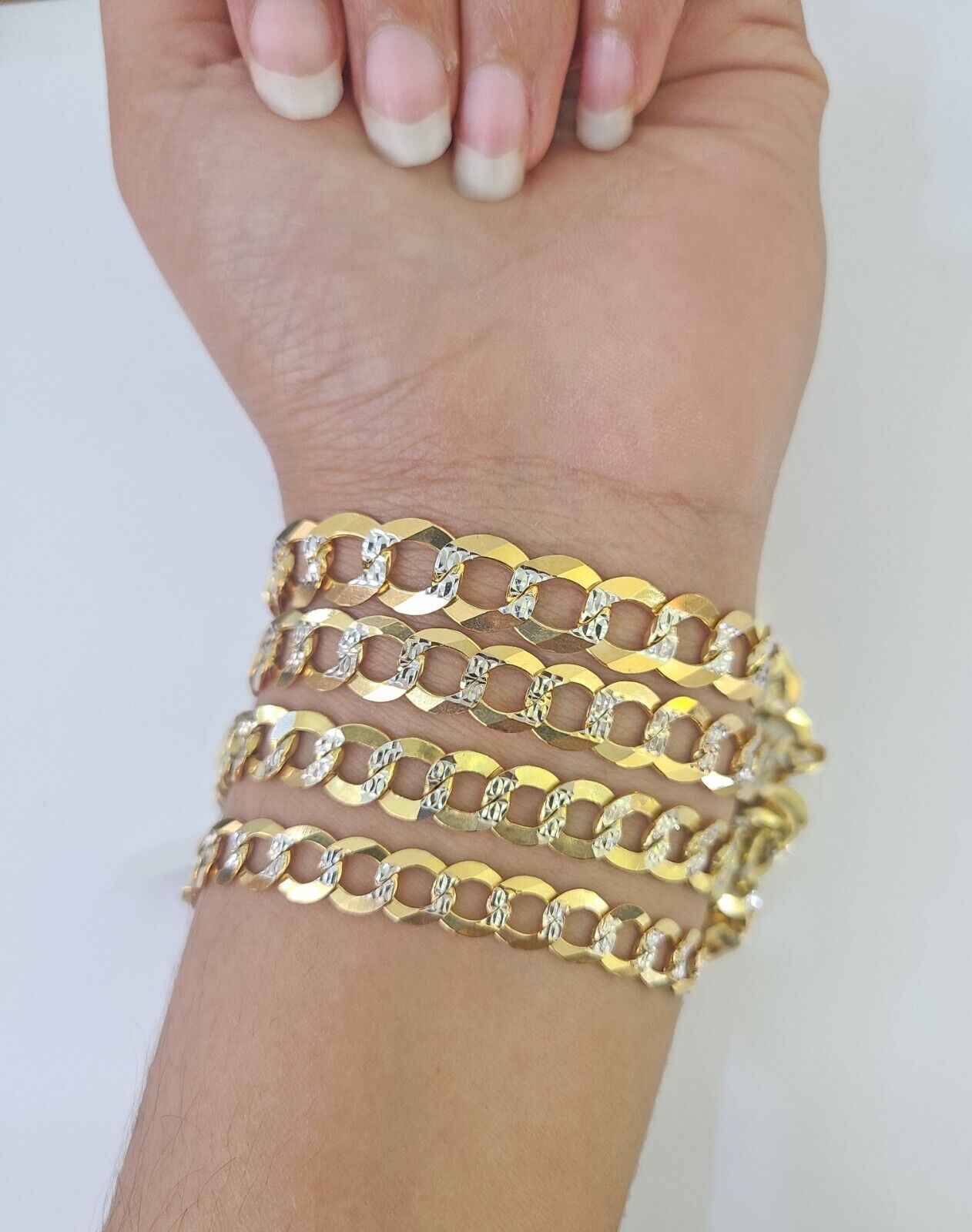 10k Cuban Curb Bracelet Gold 6mm 7mm 8mm 9mm Diamond Cuts 7" 7.5" 8" 8.5" 9" - GoldenlinQ