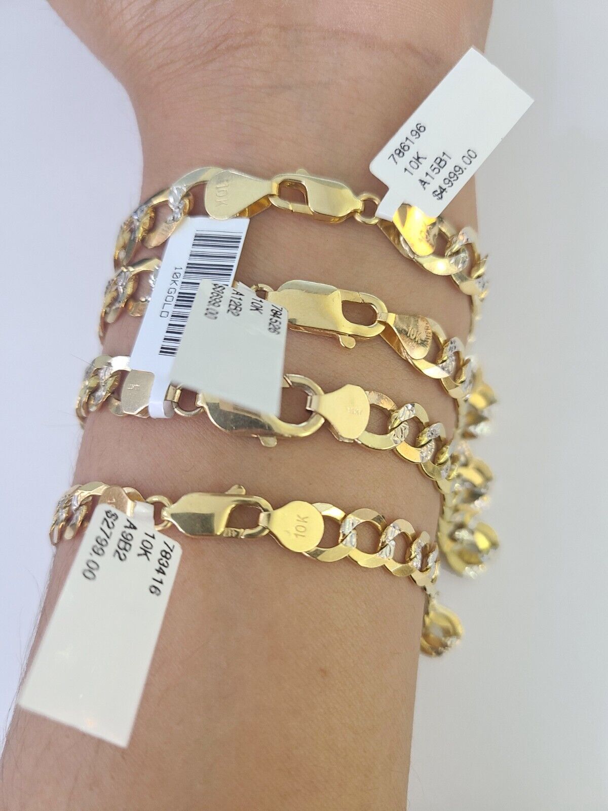 10k Cuban Curb Bracelet Gold 6mm 7mm 8mm 9mm Diamond Cuts 7" 7.5" 8" 8.5" 9" - GoldenlinQ