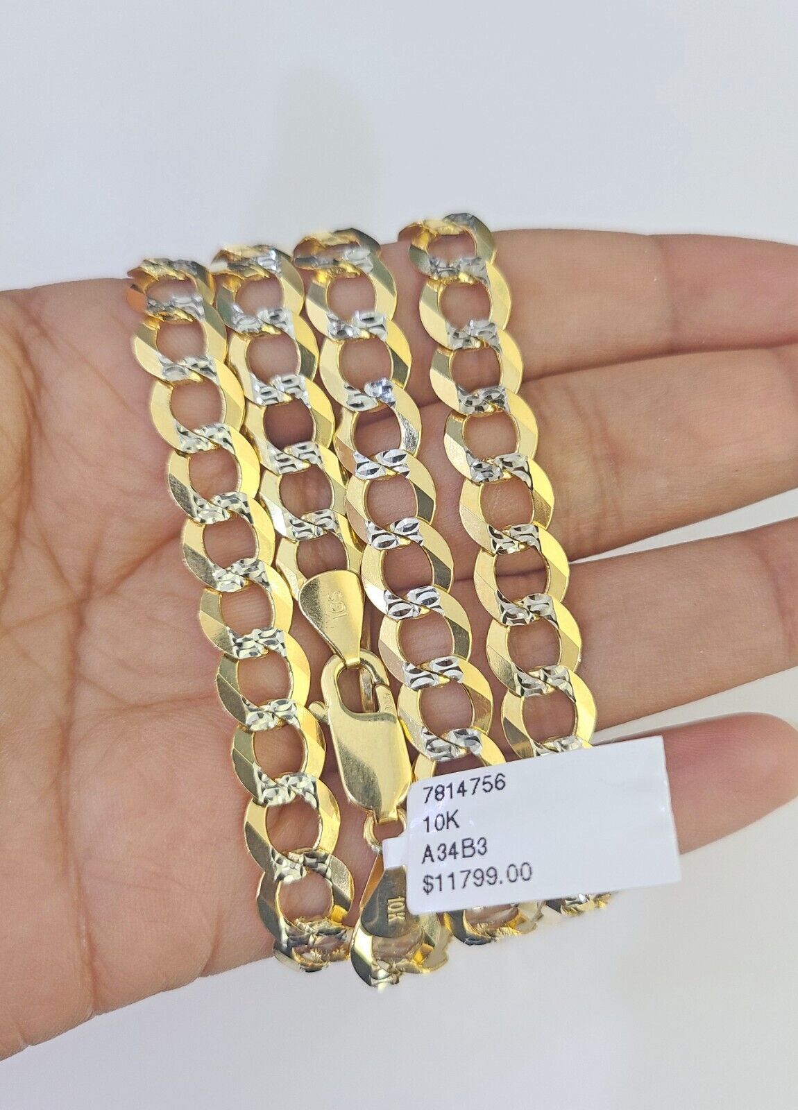 10k Cuban Curb Chain Link Solid Necklace Yellow Gold REAL 8mm 20" - 30" Real - GoldenlinQ