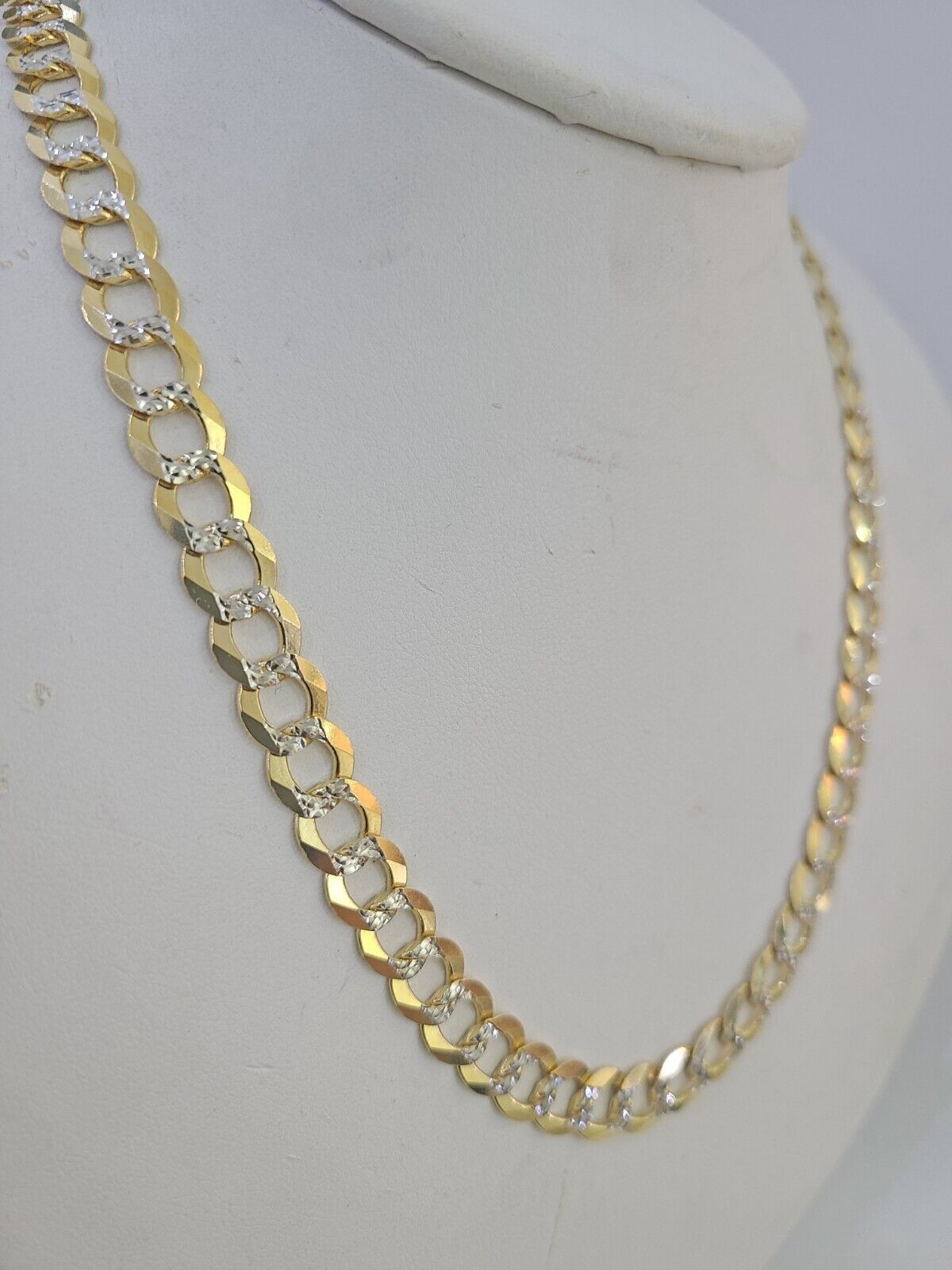 10k Cuban Curb Chain Link Solid Necklace Yellow Gold REAL 8mm 20" - 30" Real - GoldenlinQ