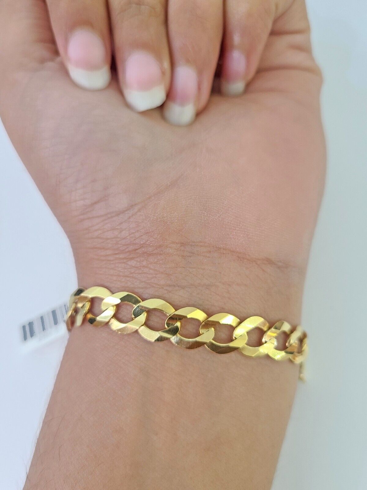 10k Cuban Curb link Bracelet 7" 7.5" 8" 8.5" 9" 8mm Solid Gold Lobster clasp - GoldenlinQ