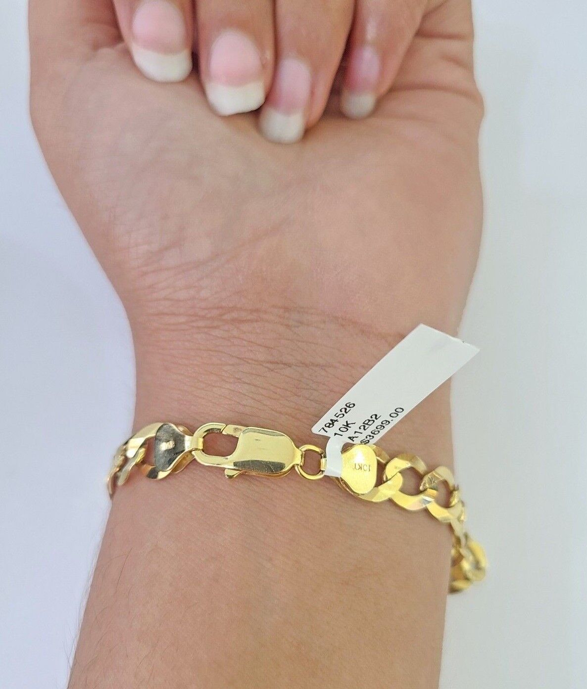 10k Cuban Curb link Bracelet 7" 7.5" 8" 8.5" 9" 8mm Solid Gold Lobster clasp - GoldenlinQ