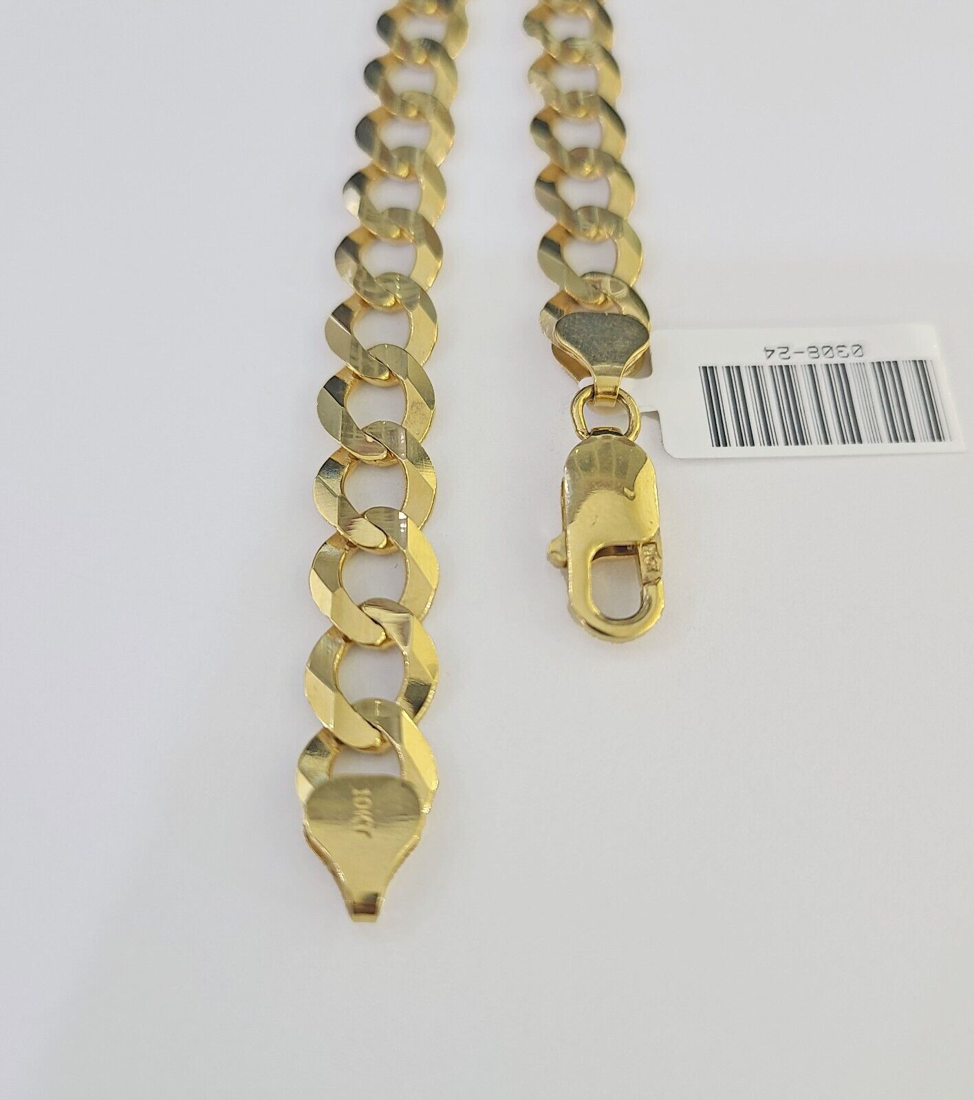 10k Cuban Curb Link Bracelet Yellow Gold 8mm 8.5 Inches Men Women Real - GoldenlinQ