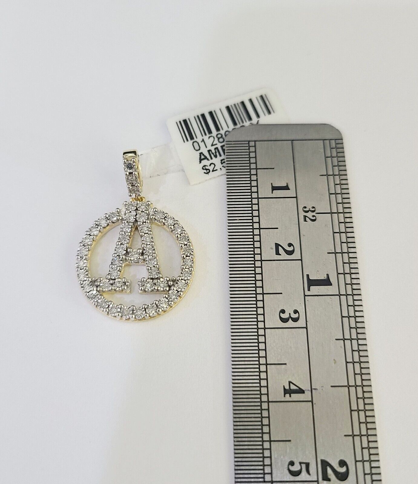 10k Diamond A Charm Pendant Initial Alphabet Letter Real Genuine Yellow Gold - GoldenlinQ