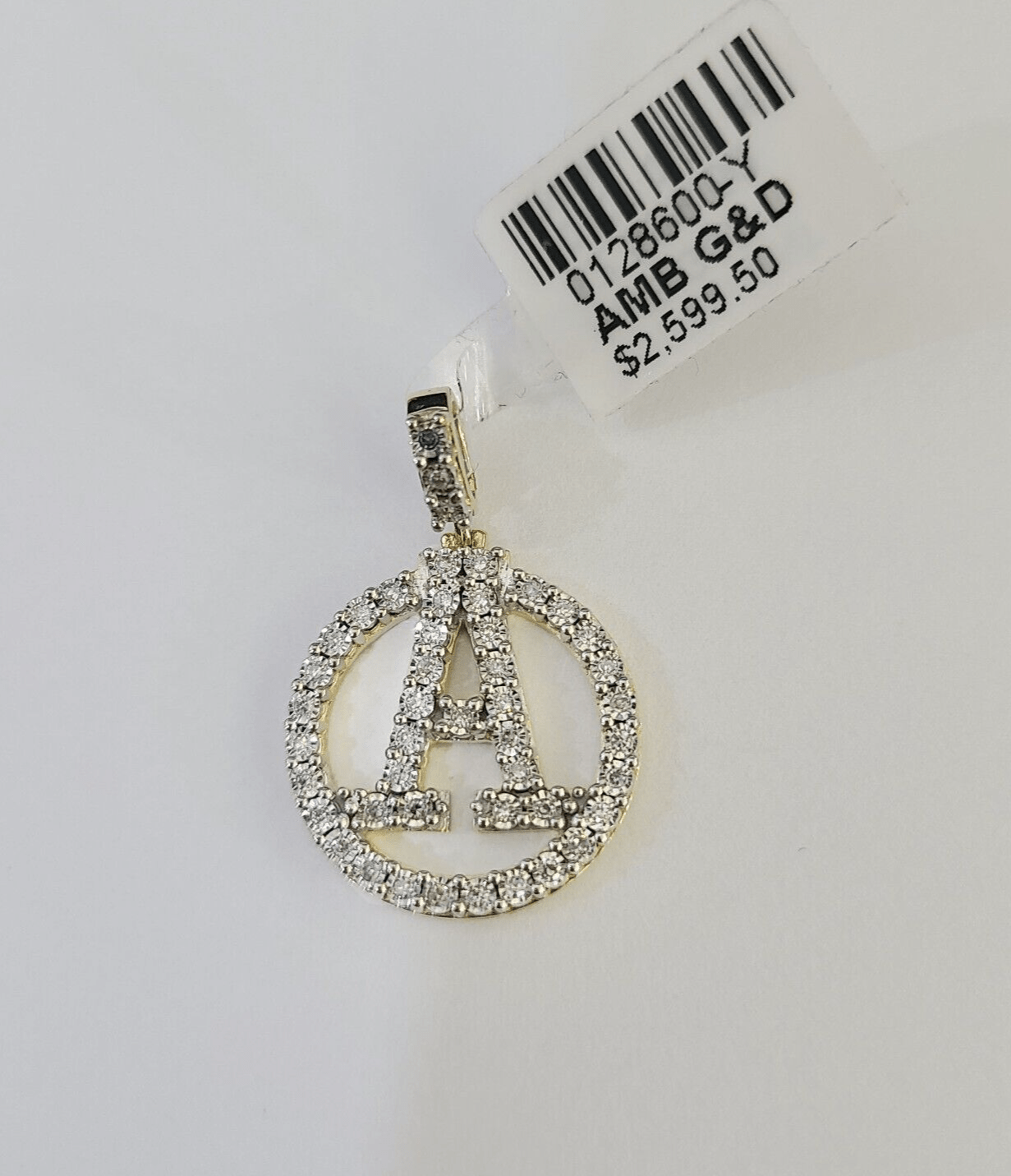 10k Diamond A Charm Pendant Initial Alphabet Letter Real Genuine Yellow Gold - GoldenlinQ