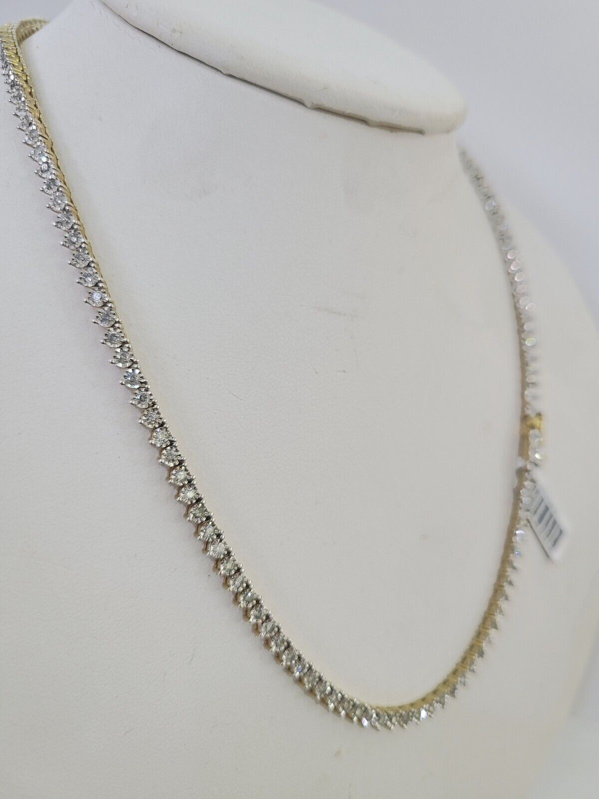 10k Diamond Chain Necklace Yellow Gold Men Women Diamond Cuts Real Genuine - GoldenlinQ