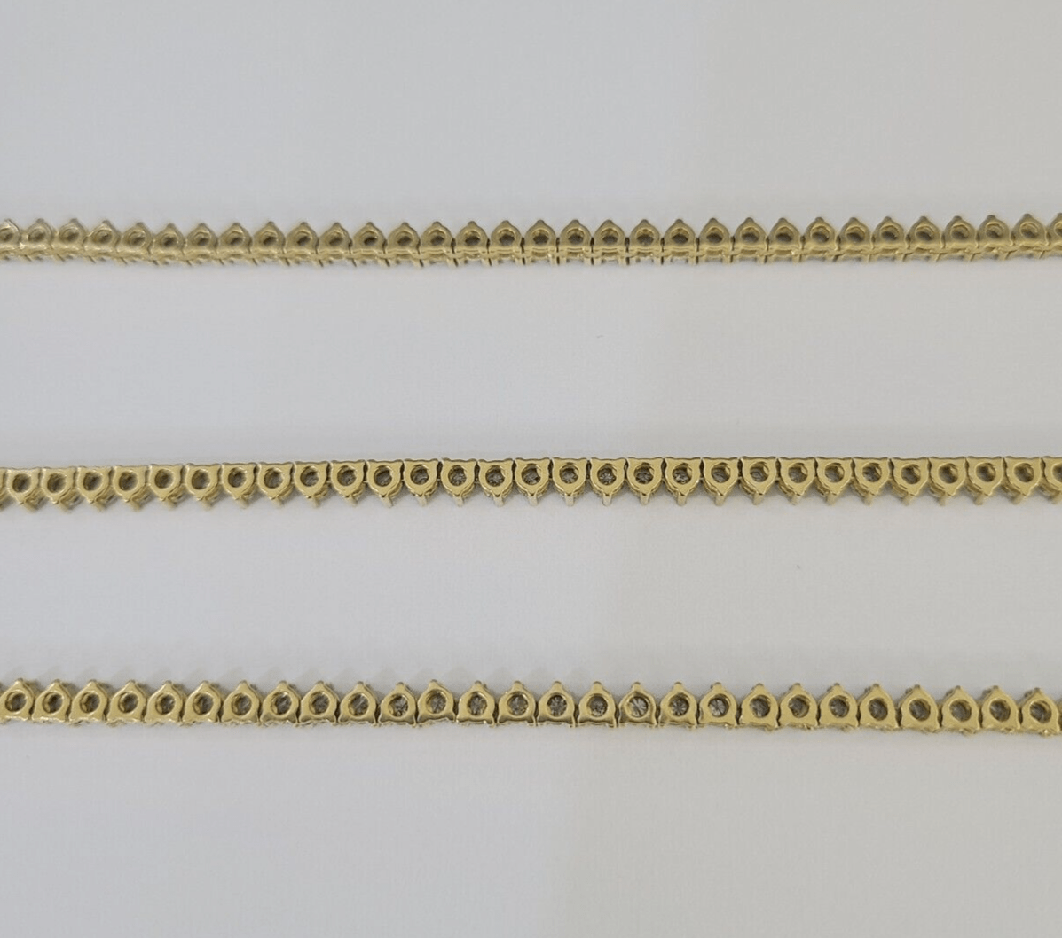 10k Diamond Chain Necklace Yellow Gold Men Women Diamond Cuts Real Genuine - GoldenlinQ