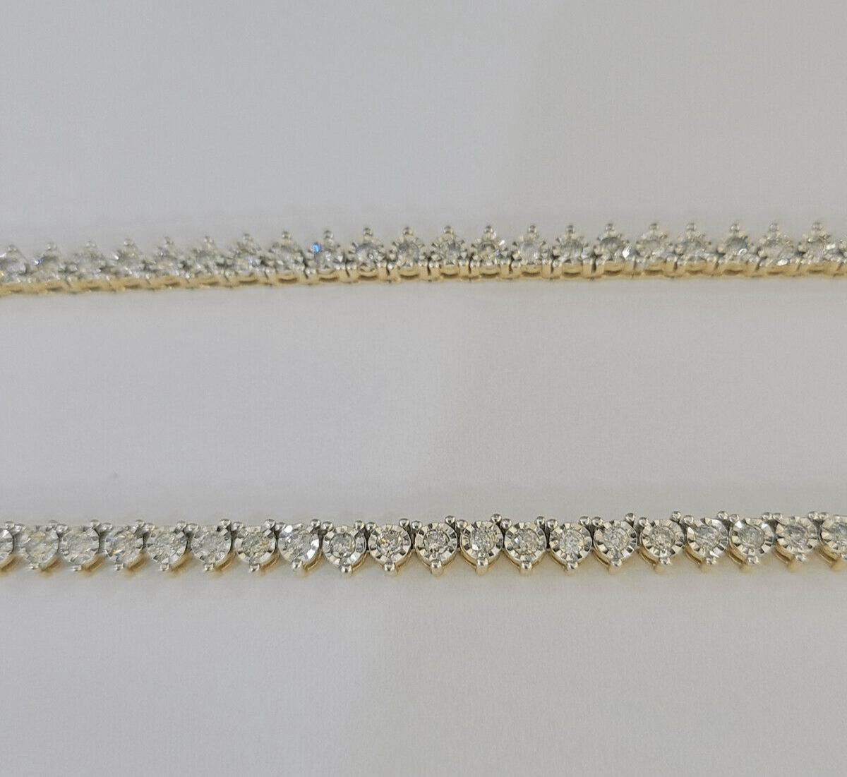 10k Diamond Chain Necklace Yellow Gold Men Women Diamond Cuts Real Genuine - GoldenlinQ