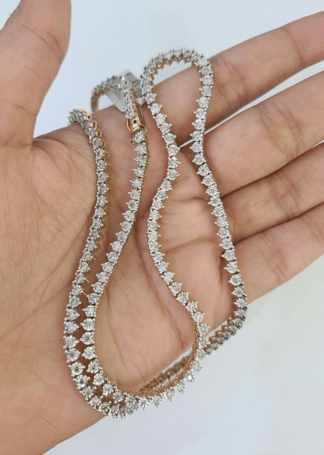 10k Diamond Chain Necklace Yellow Gold Men Women Diamond Cuts Real Genuine - GoldenlinQ