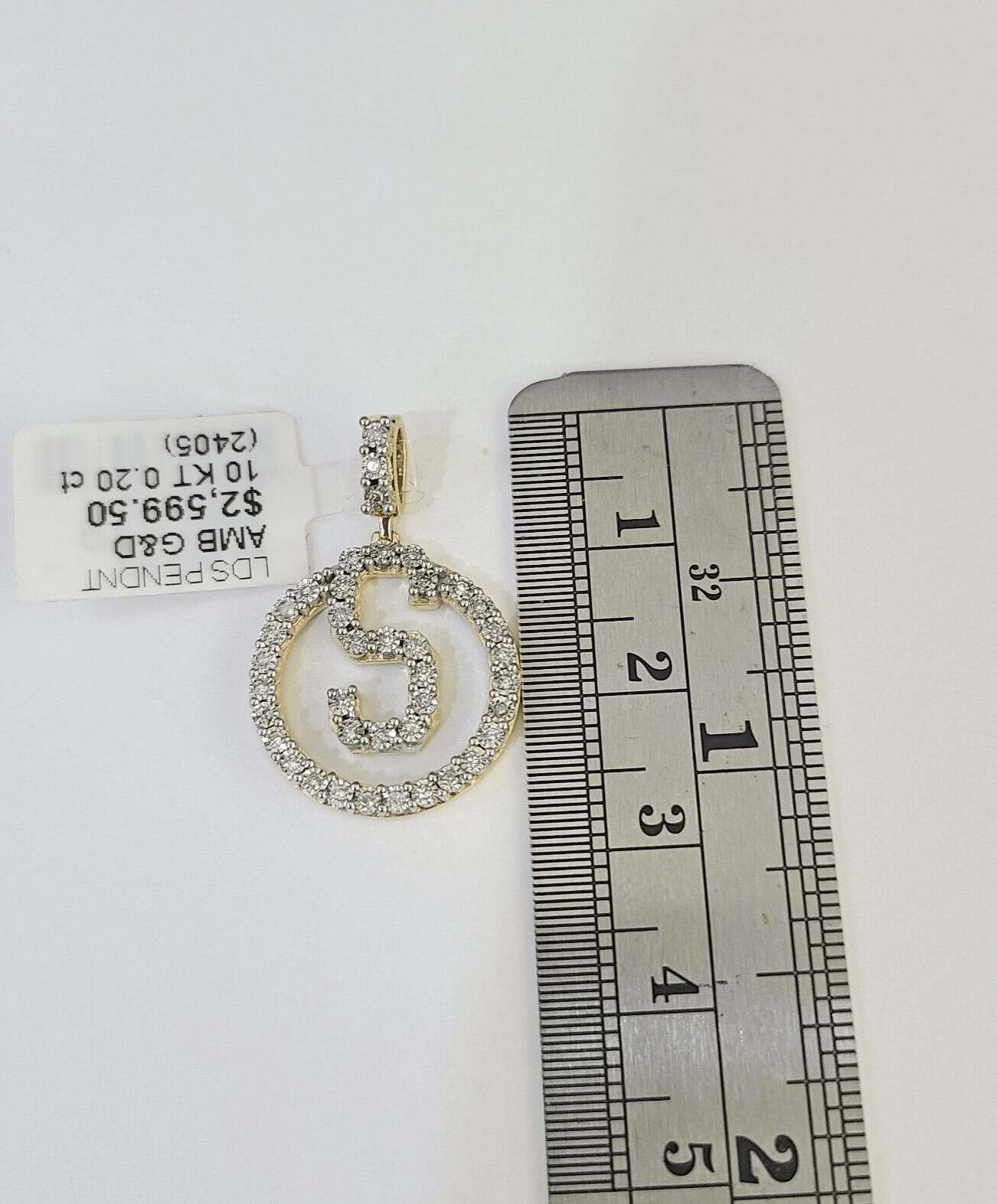 10k Diamond S Charm Pendant Initial Alphabet Letter Real Genuine Yellow Gold - GoldenlinQ