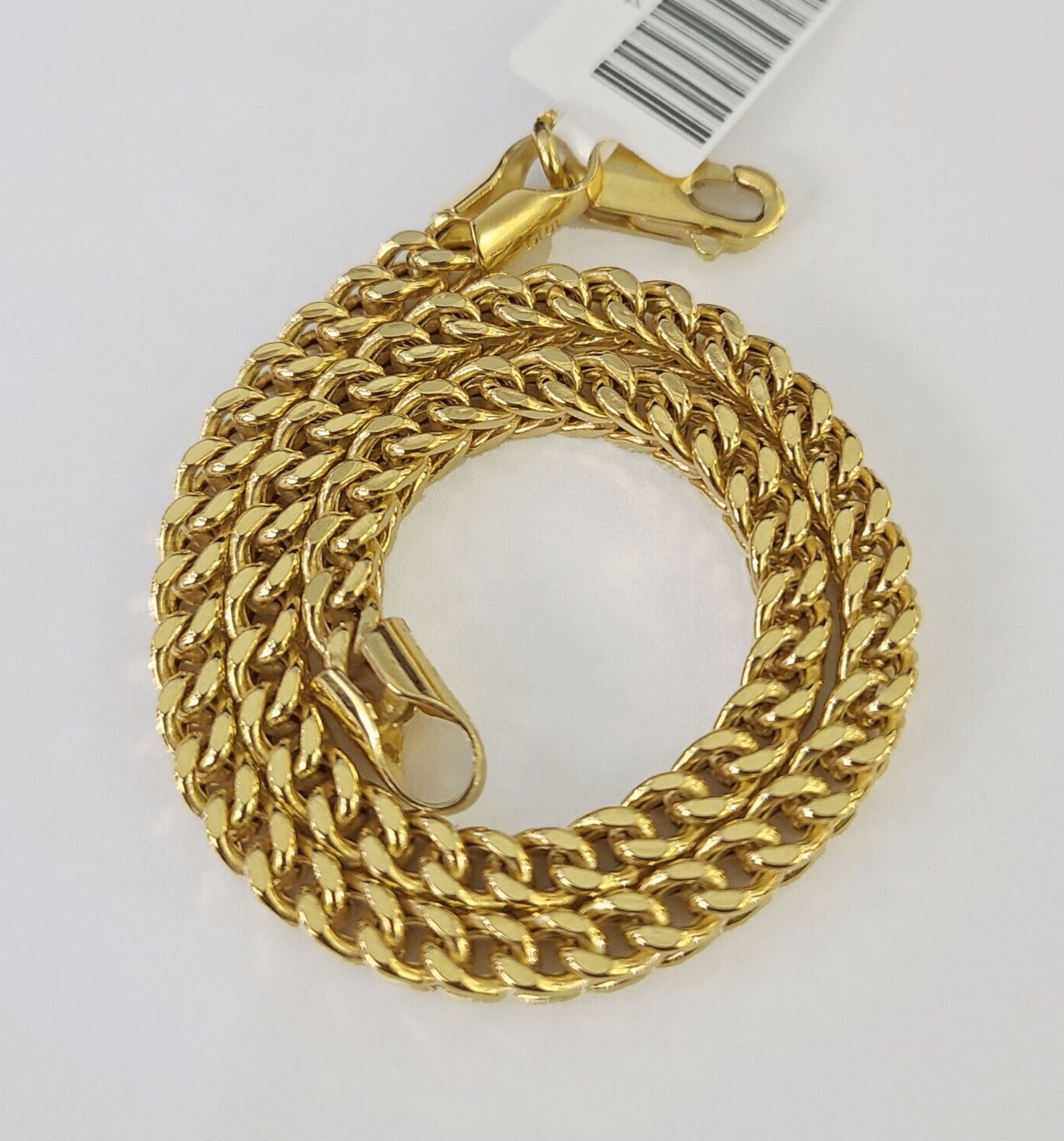 10k Franco Bracelet 4mm 9" Inch Yellow Gold Men Women Link Real 10kt - GoldenlinQ