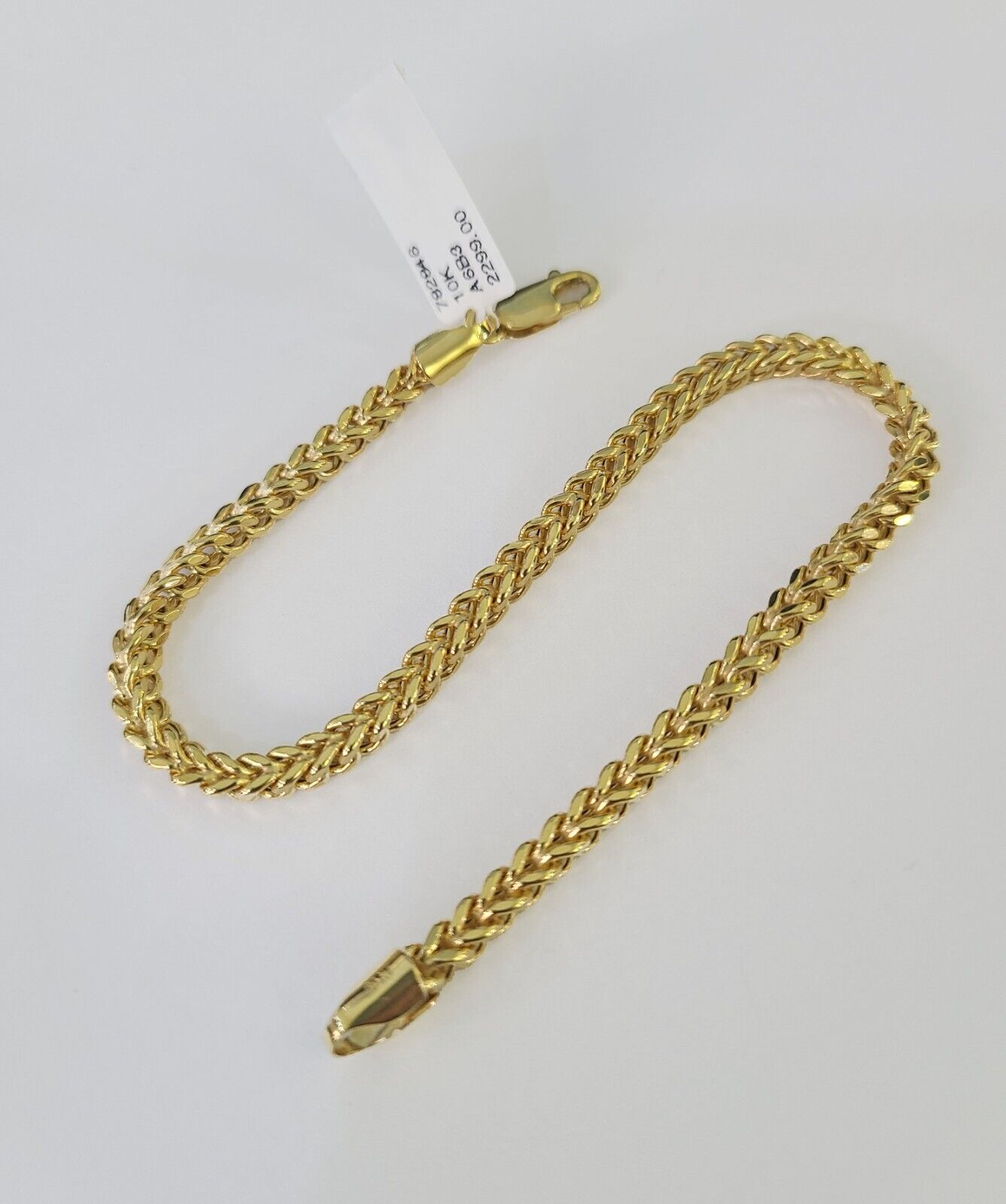 10k Franco Bracelet 4mm 9" Inch Yellow Gold Men Women Link Real 10kt - GoldenlinQ