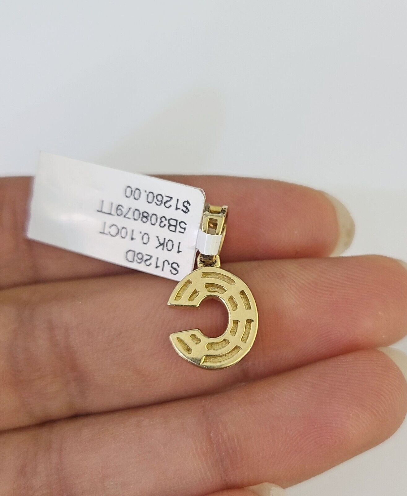 10K Franco Chain Diamond C Pendant Initial Necklace 16" - 22" 0.5mm Ladies Women - GoldenlinQ