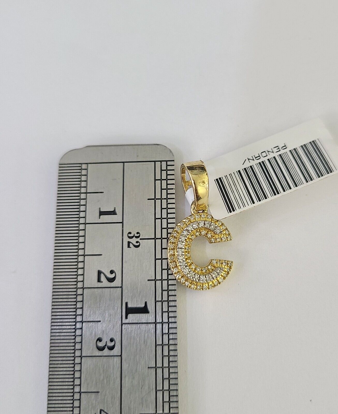 10K Franco Chain Diamond C Pendant Initial Necklace 16" - 22" 0.5mm Ladies Women - GoldenlinQ