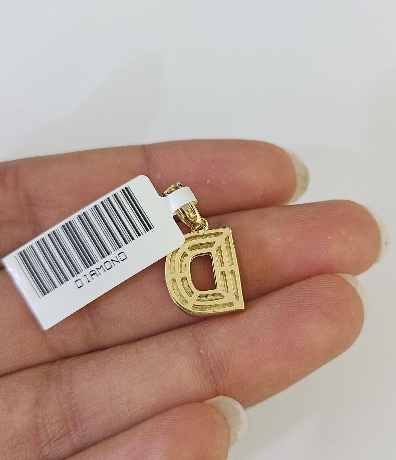 10K Franco Chain Diamond D Pendant Initial Necklace 16" - 22" 0.5mm Ladies Women - GoldenlinQ