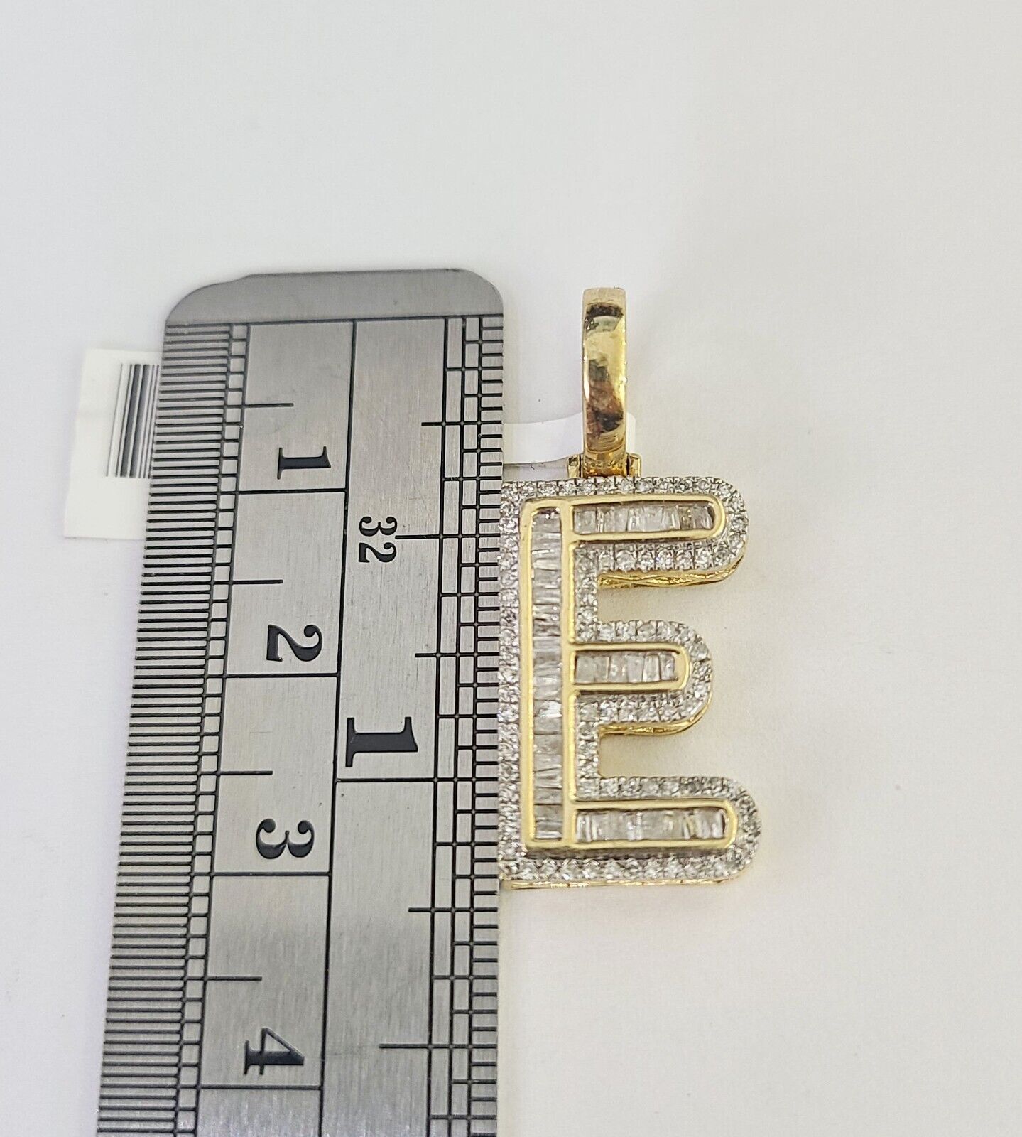 10K Franco Chain Diamond E Pendant Initial Charm Letter Necklace 18" - 24" 1.5mm - GoldenlinQ